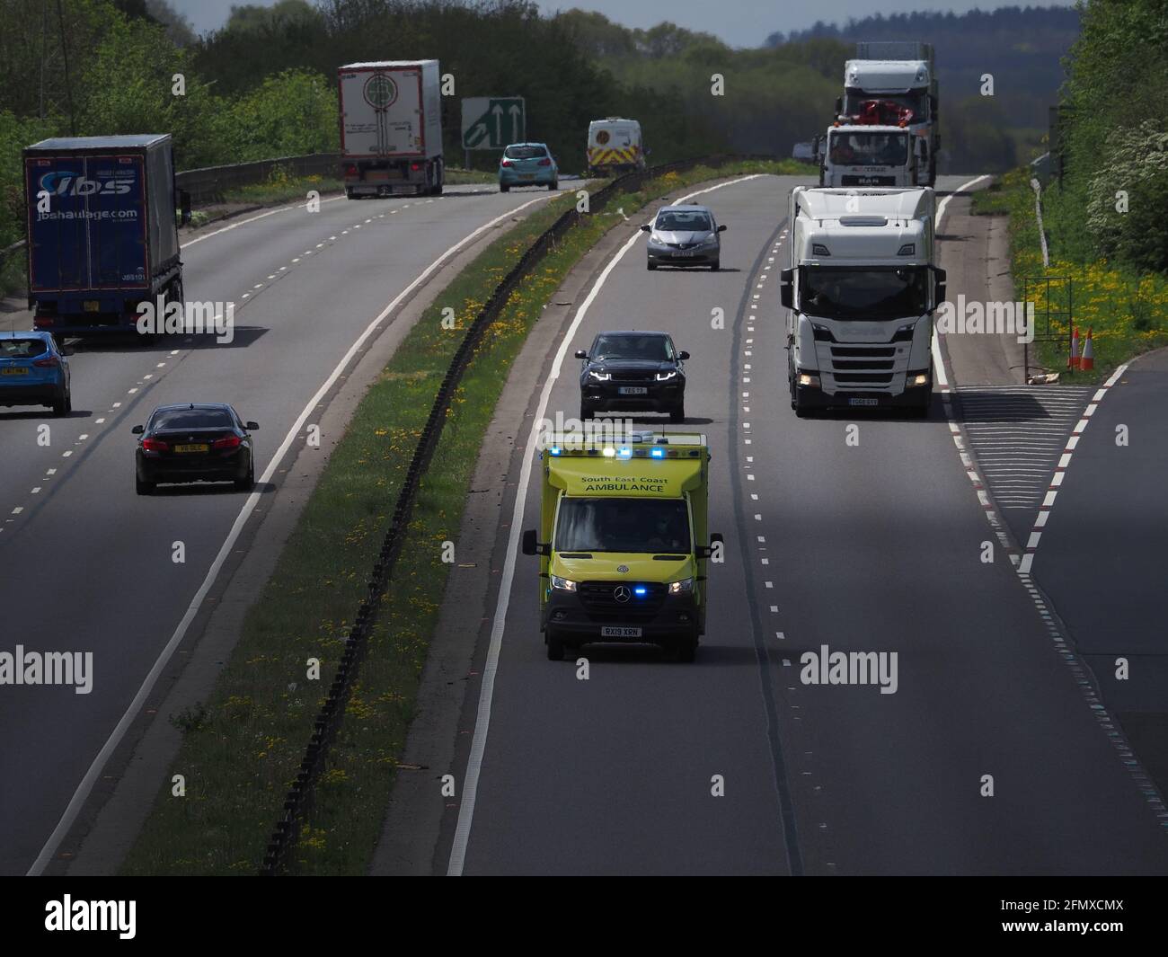Iwade, Kent, UK. 12th May 2021. The A249 linking Sheerness to Maidstone ...