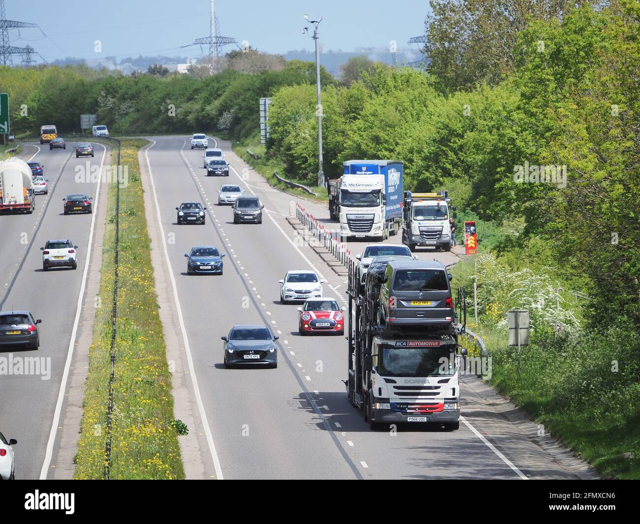 Iwade, Kent, UK. 12th May 2021. The A249 linking Sheerness to Maidstone ...