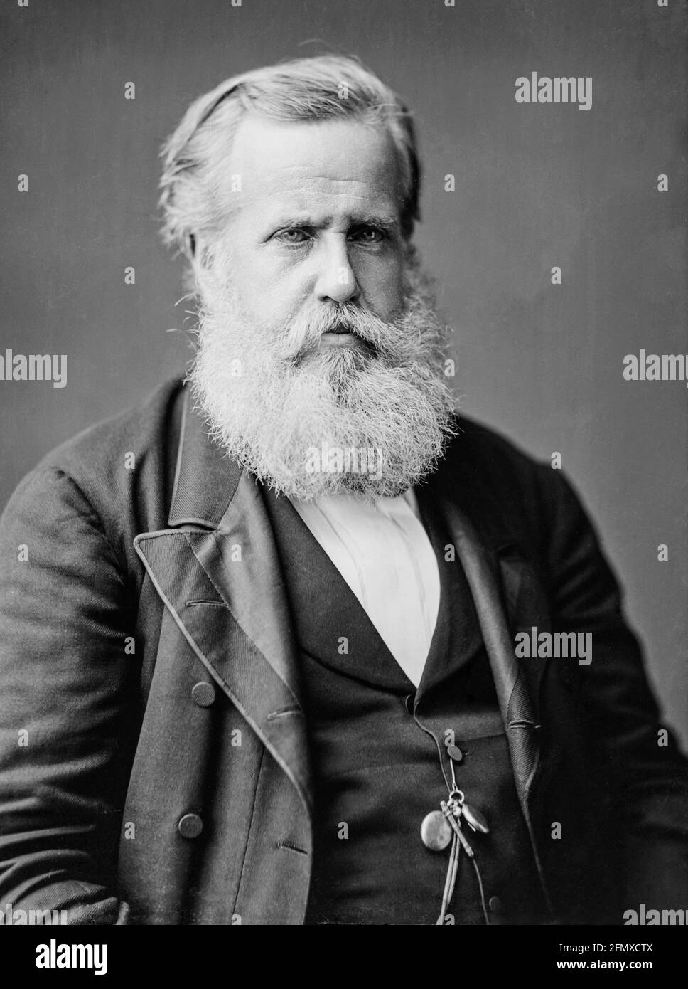 Dom Pedro II (1825–1891), was the second and last Emperor of the Empire of Brazil, portrait photograph by Brady-Handy Photography, 1876 Stock Photo