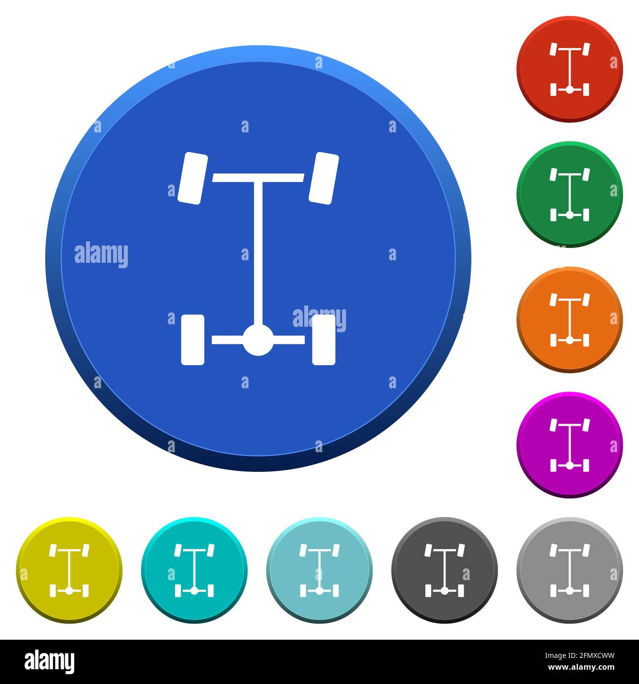 Rear differential round color beveled buttons with smooth surfaces and ...