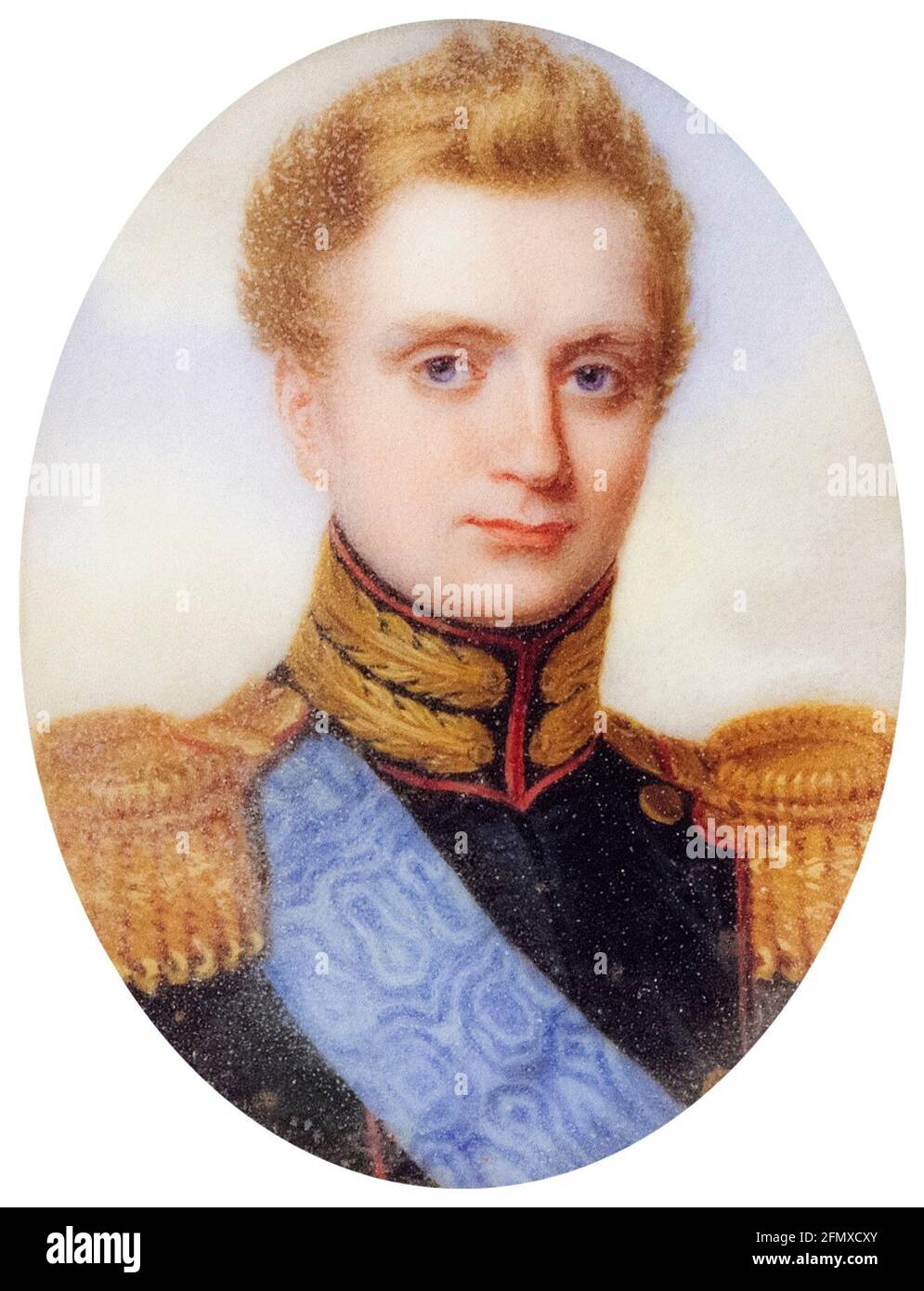 Grand Duke Michael Pavlovich of Russia (1798-1849), Russian Prince, portrait miniature by Anthelme François Lagrenée, circa 1823 Stock Photo