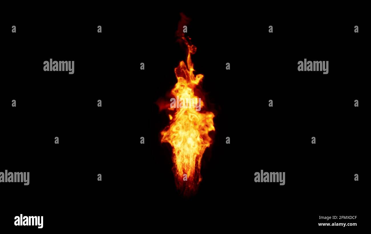 Flame of fire isolated on a black background Stock Photo - Alamy