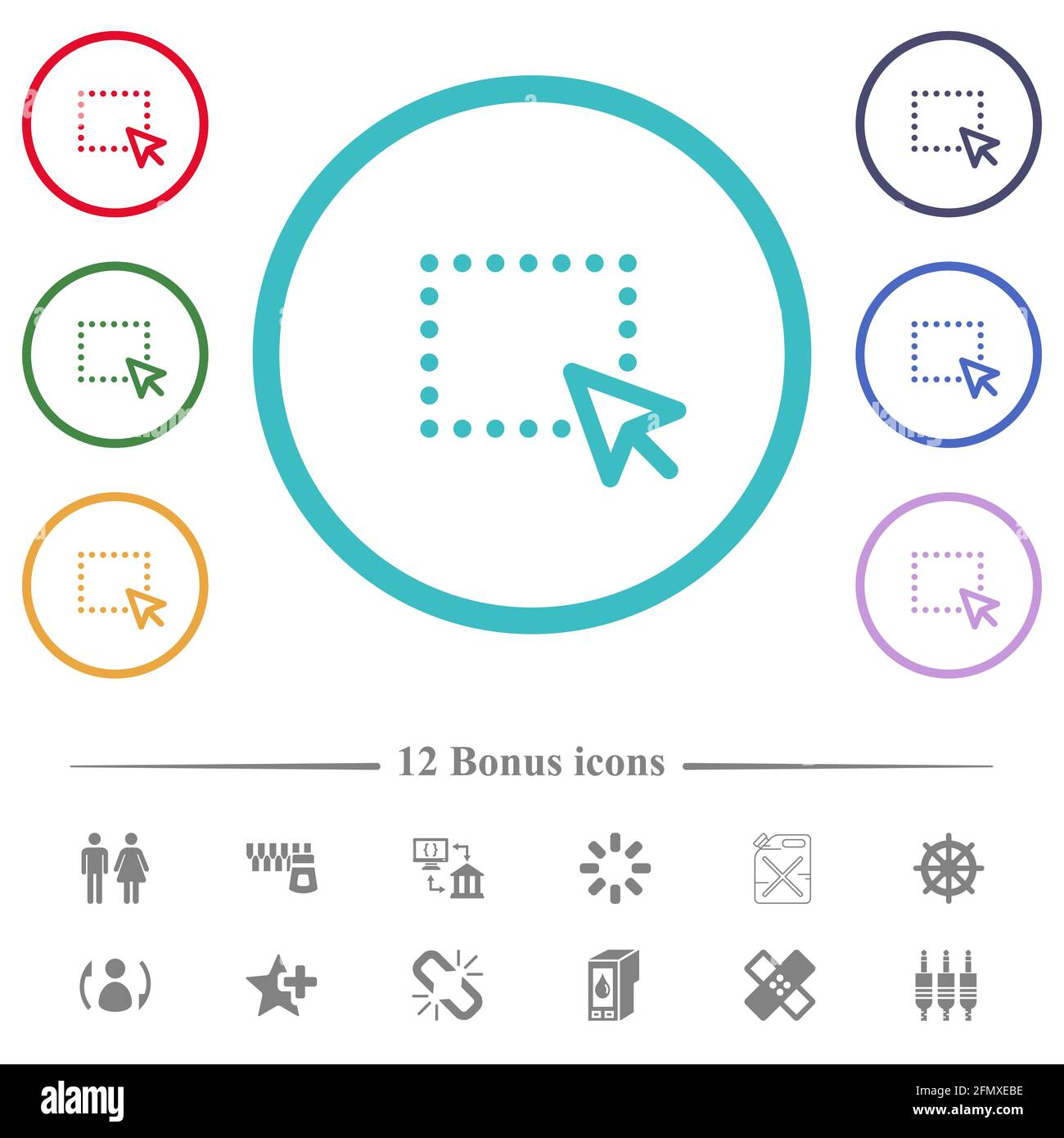 Drag and drop operation flat color icons in circle shape outlines. 12 ...