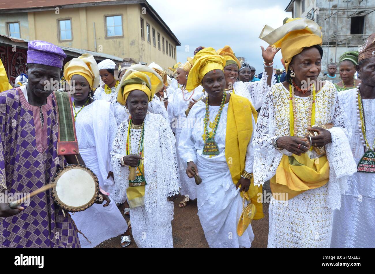 Osun Osogbo Drums and Dance. Stock Photo