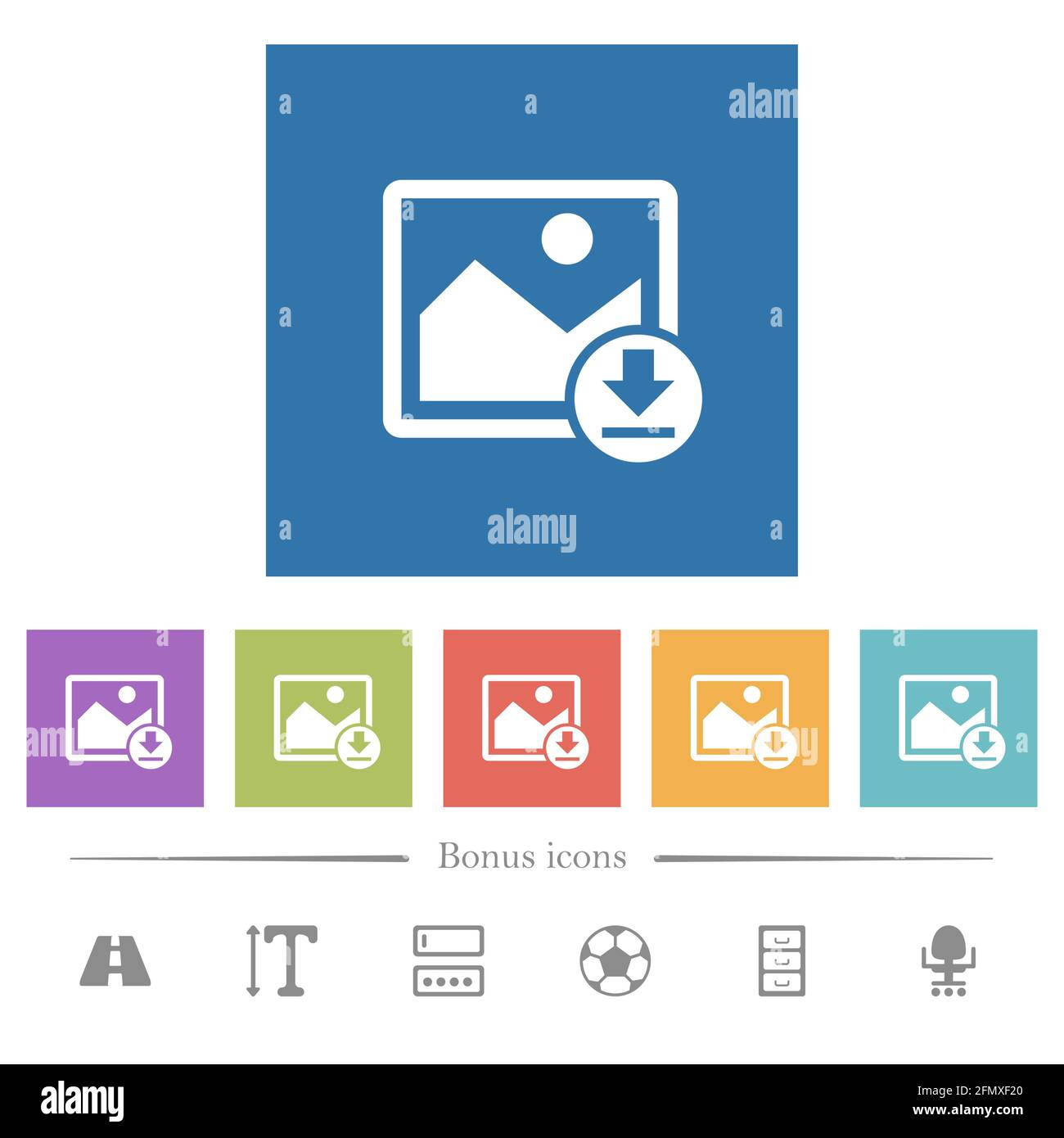 Download image flat white icons in square backgrounds. 6 bonus icons ...