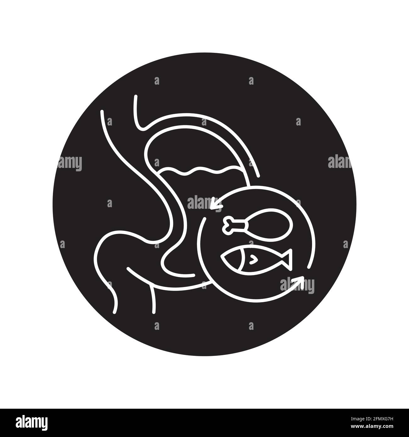 Digestion food olor line icon. Pictogram for web page, mobile app ...