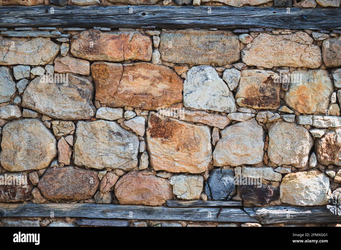 The stone wall of the old house Stock Photo - Alamy