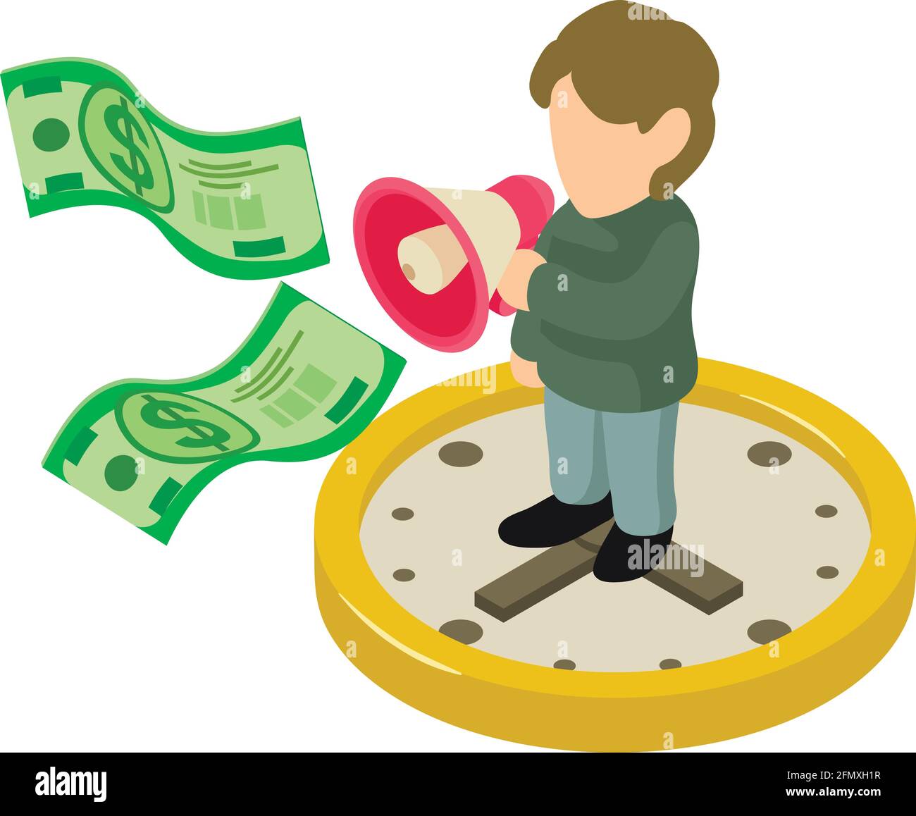 Media promotion icon. Isometric illustration of media promotion vector