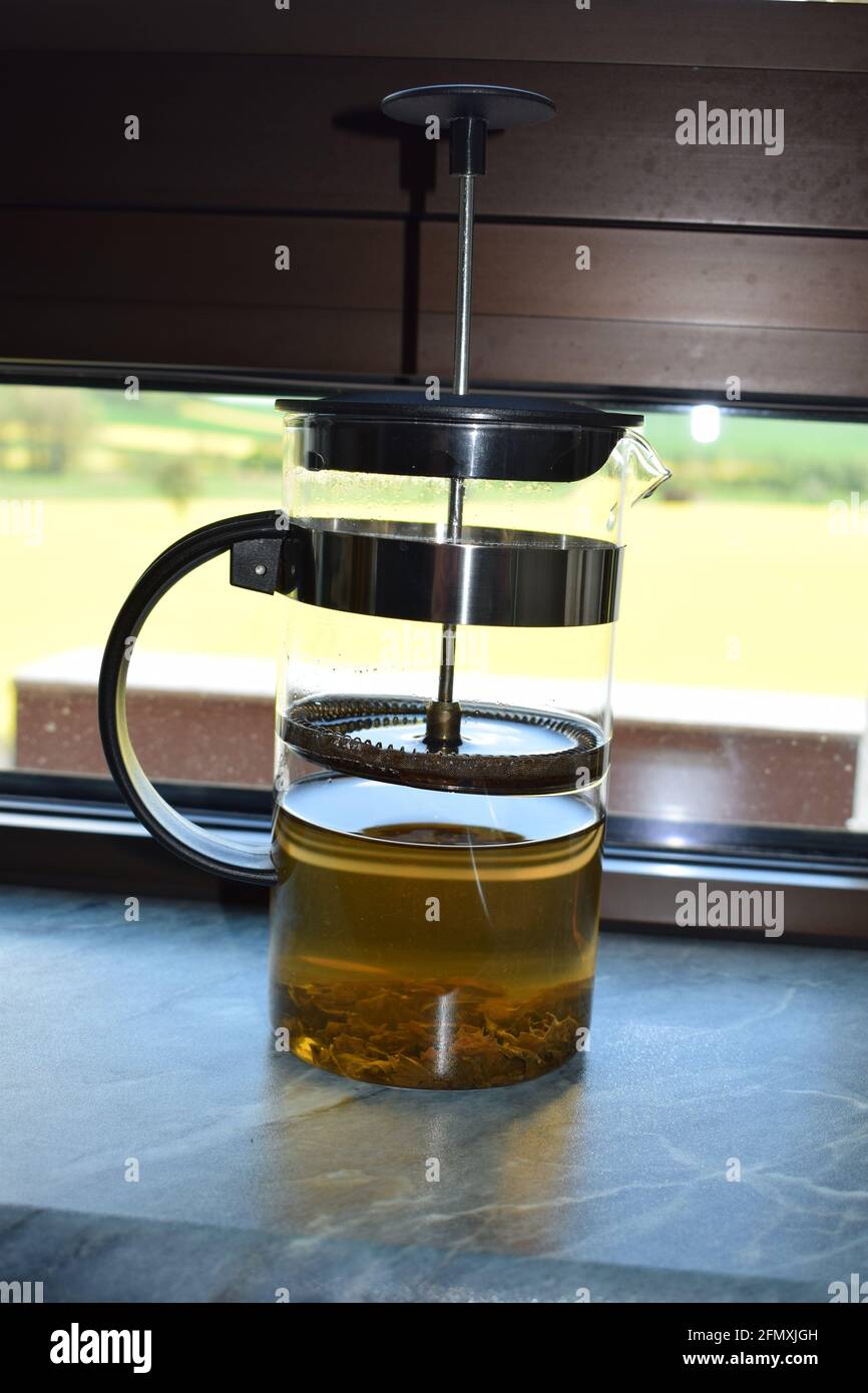 Earl grey tea in French Press Stock Photo Alamy