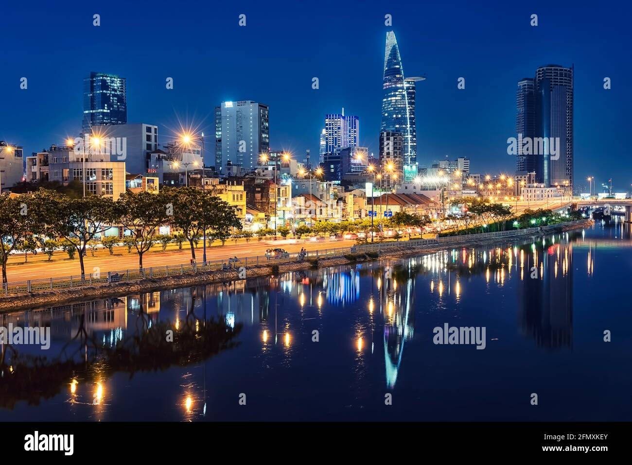Ho Chi Minh city in the evening Stock Photo