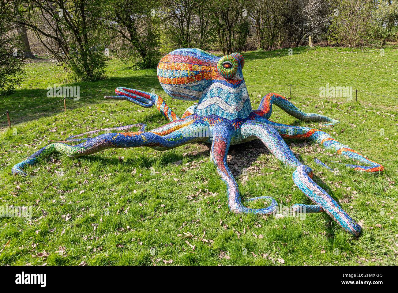 An exhibit at the Yorkshire Sculpture Park YSP at Wakefield, West Yorkshire, England UK - Octopus (Polipo) 2011 by Marialuisa Tadei Stock Photo
