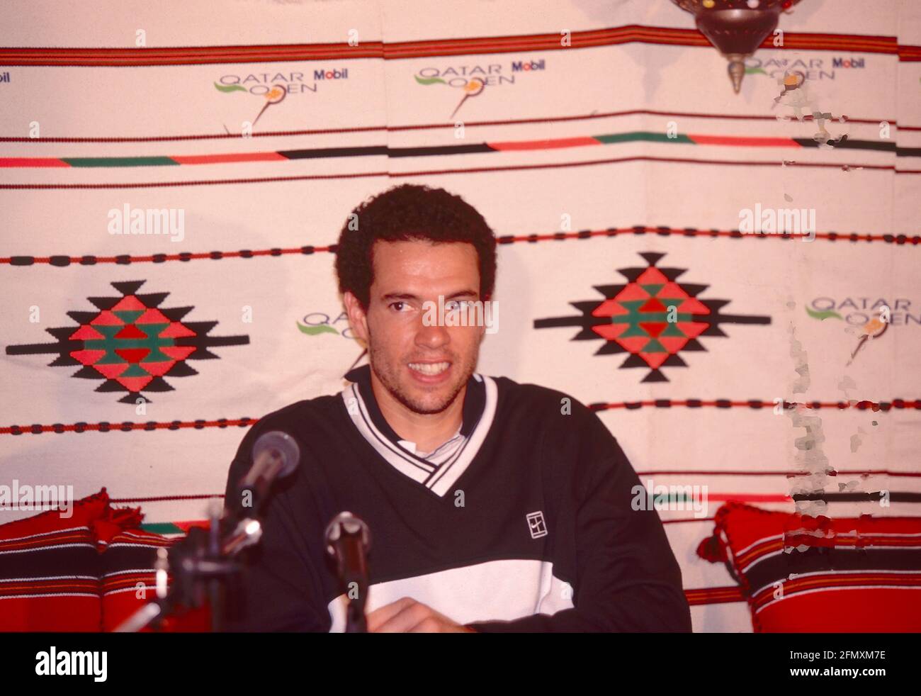 Moroccan tennis player Younes El Aynaoui, Qatar 2002 Stock Photo Alamy