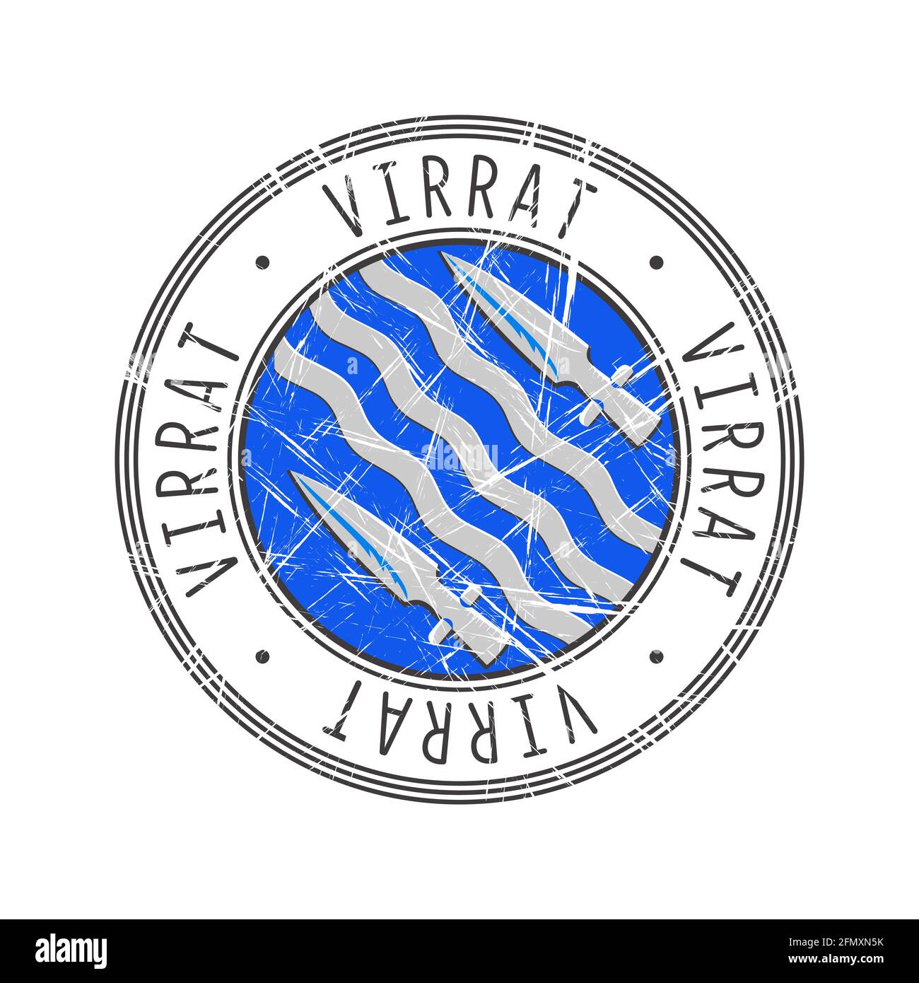 Virrat city, Finland. Grunge postal rubber stamp over white background Stock Vector