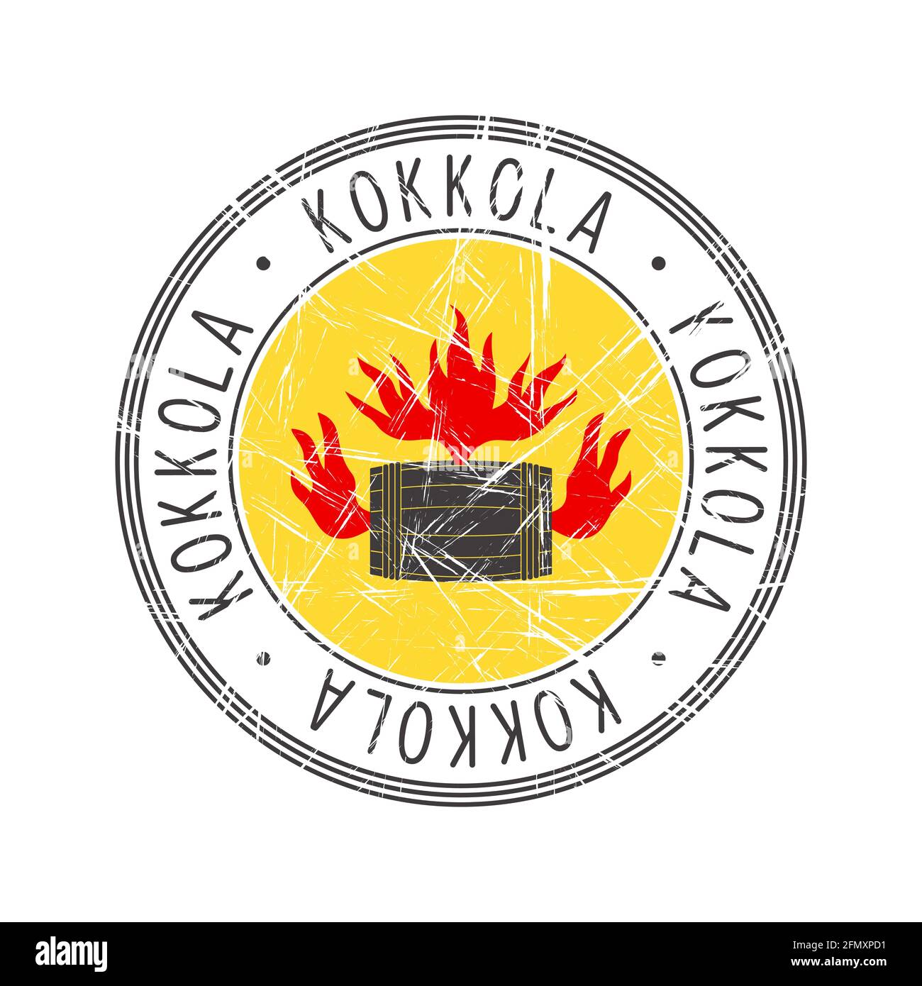 Kokkola city, Finland. Grunge postal rubber stamp over white background Stock Vector