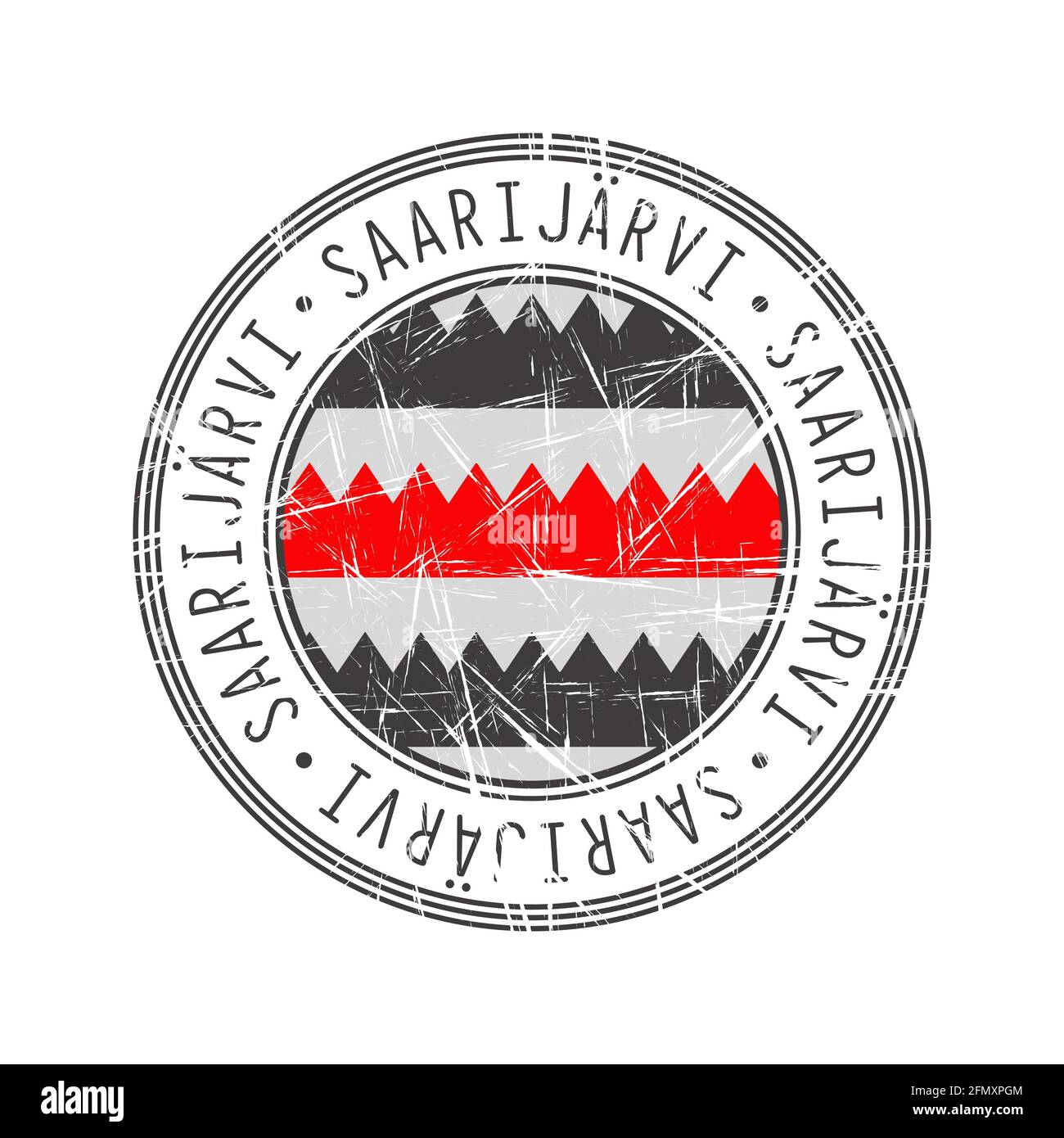 Saarijarvi city, Finland. Grunge postal rubber stamp over white background Stock Vector
