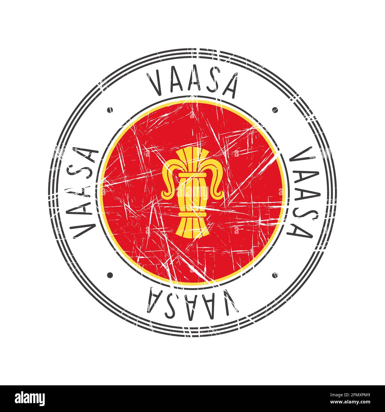 Vaasa city, Finland. Grunge postal rubber stamp over white background Stock Vector