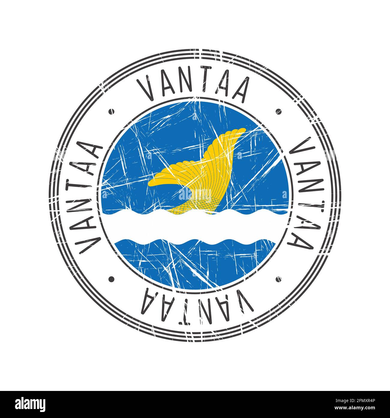 Vantaa city, Finland. Grunge postal rubber stamp over white background Stock Vector