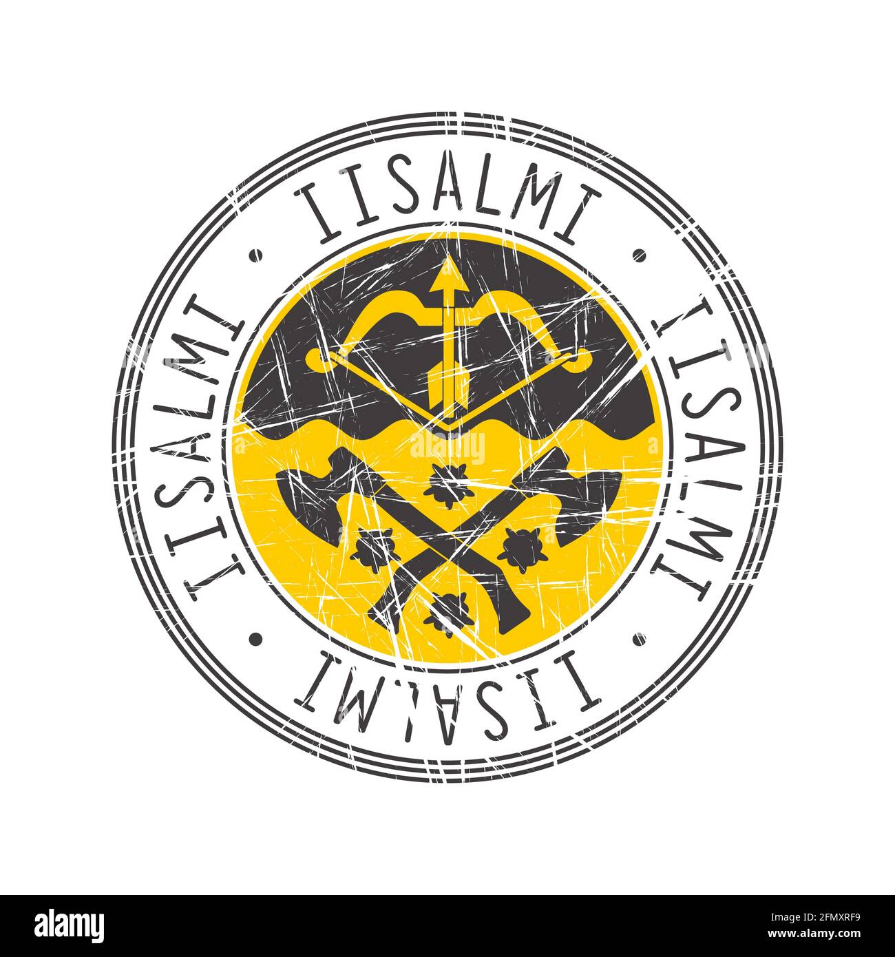 Iislami city, Finland. Grunge postal rubber stamp over white background Stock Vector