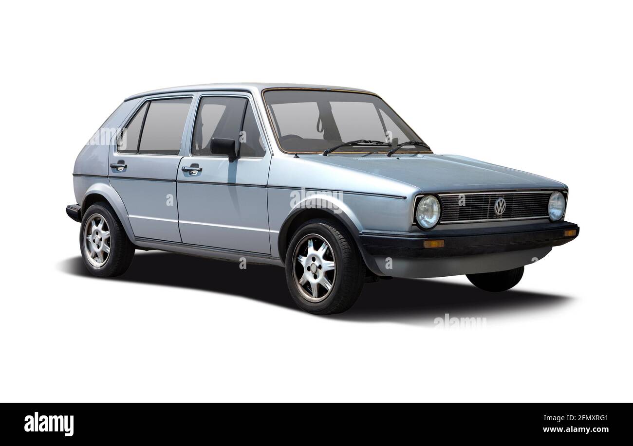 The first generation VW Golf isolated on white background Stock Photo -  Alamy