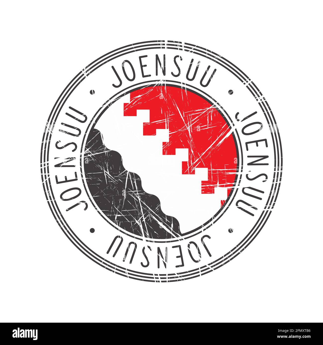 Joensuu city, Finland. Grunge postal rubber stamp over white background Stock Vector