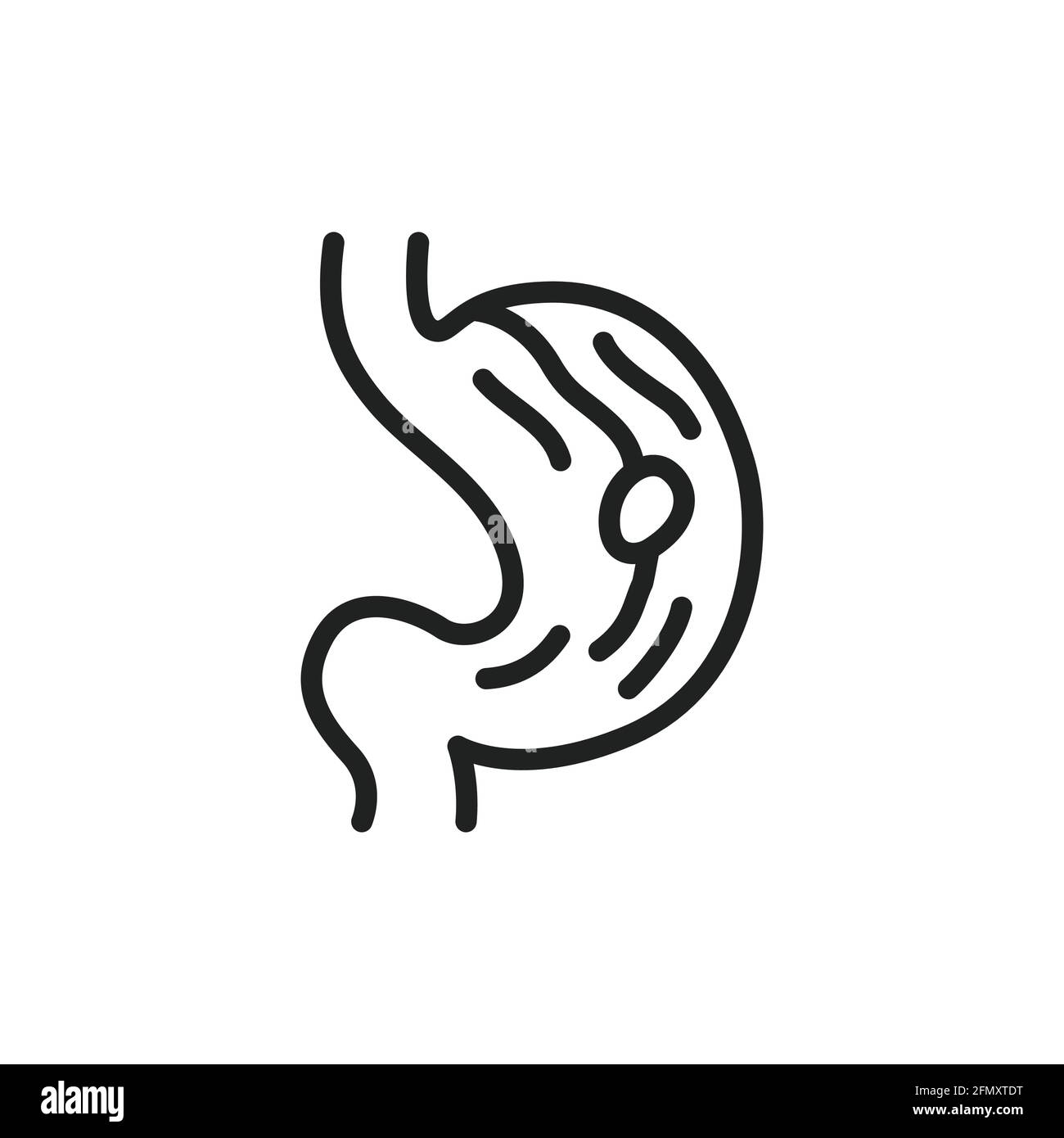 Ulcer stomach line icon. Isolated vector element. Stock Vector