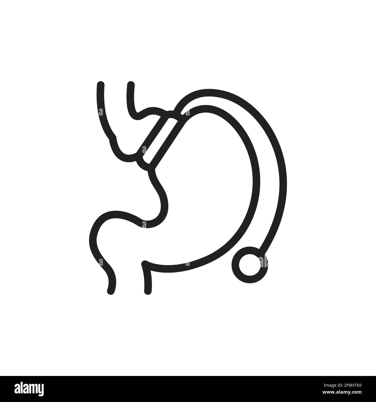 Gastric lap-band line icon. Isolated vector element. Stock Vector