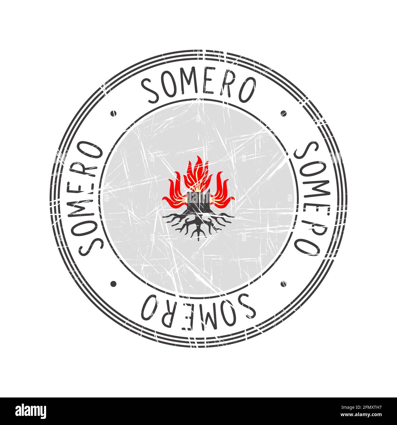 Somero city, Finland. Grunge postal rubber stamp over white background Stock Vector