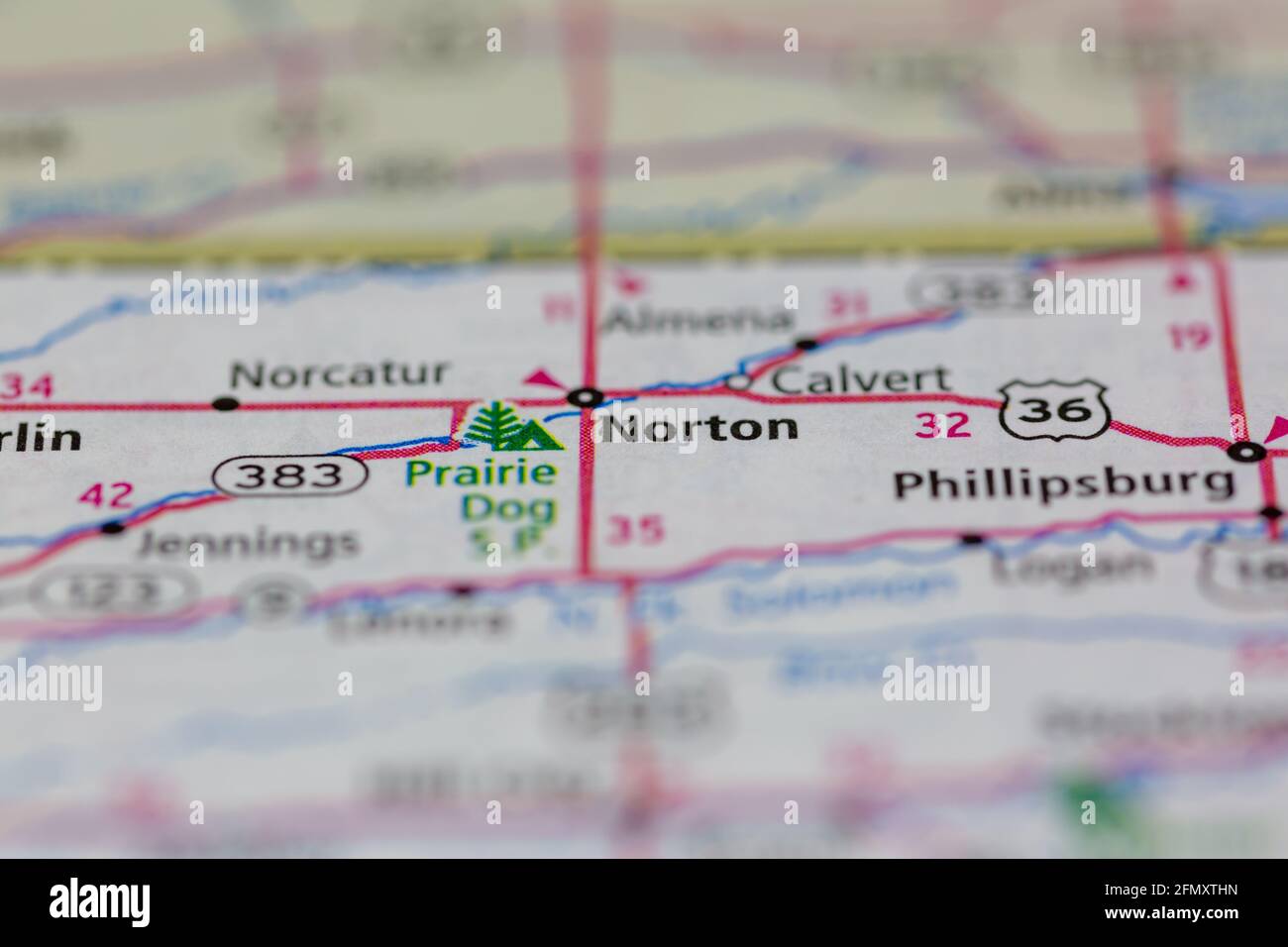 Norton Kansas USA shown on a Geography map or Road Map Stock Photo Alamy