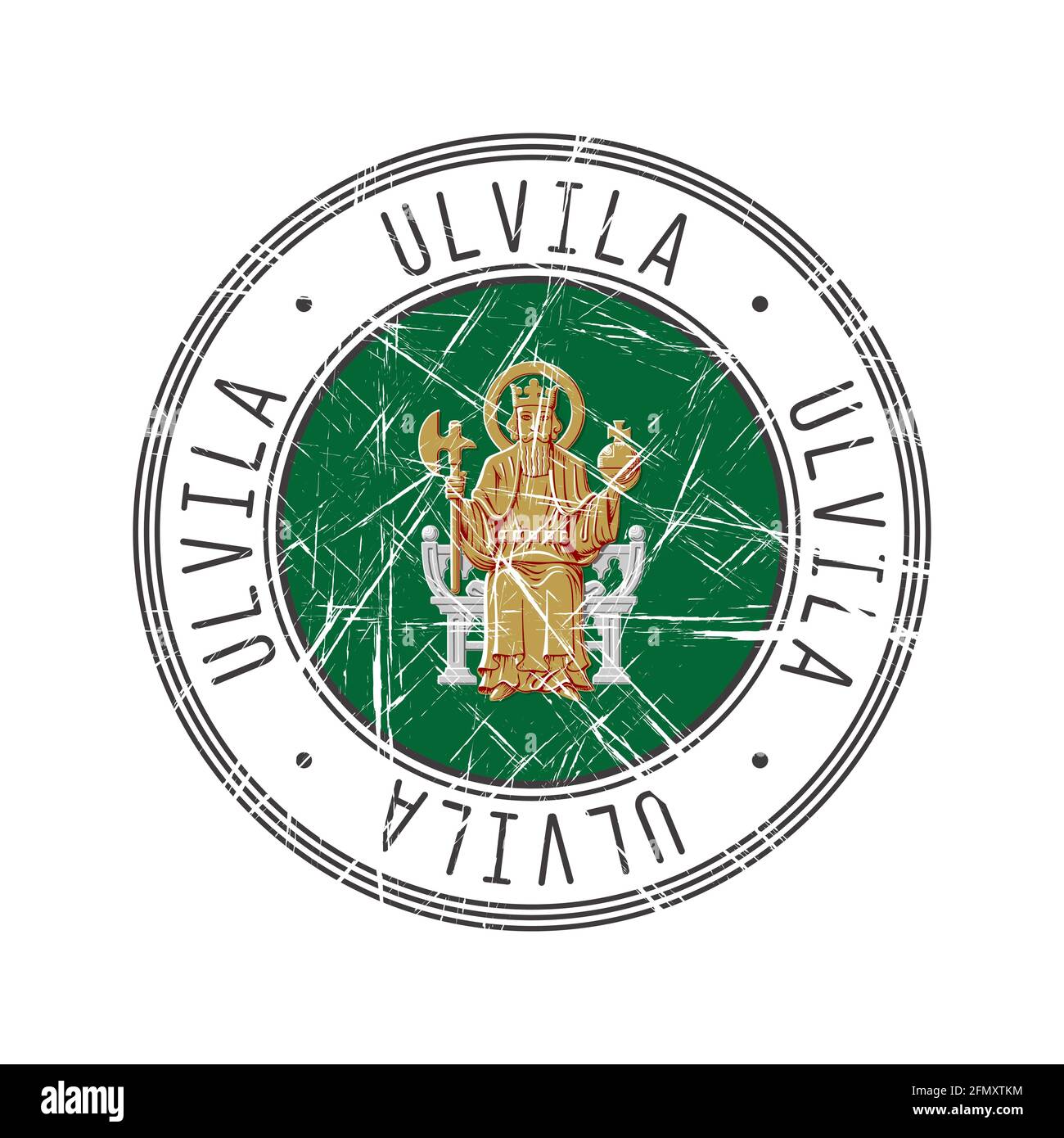 Ulvila city, Finland. Grunge postal rubber stamp over white background Stock Vector