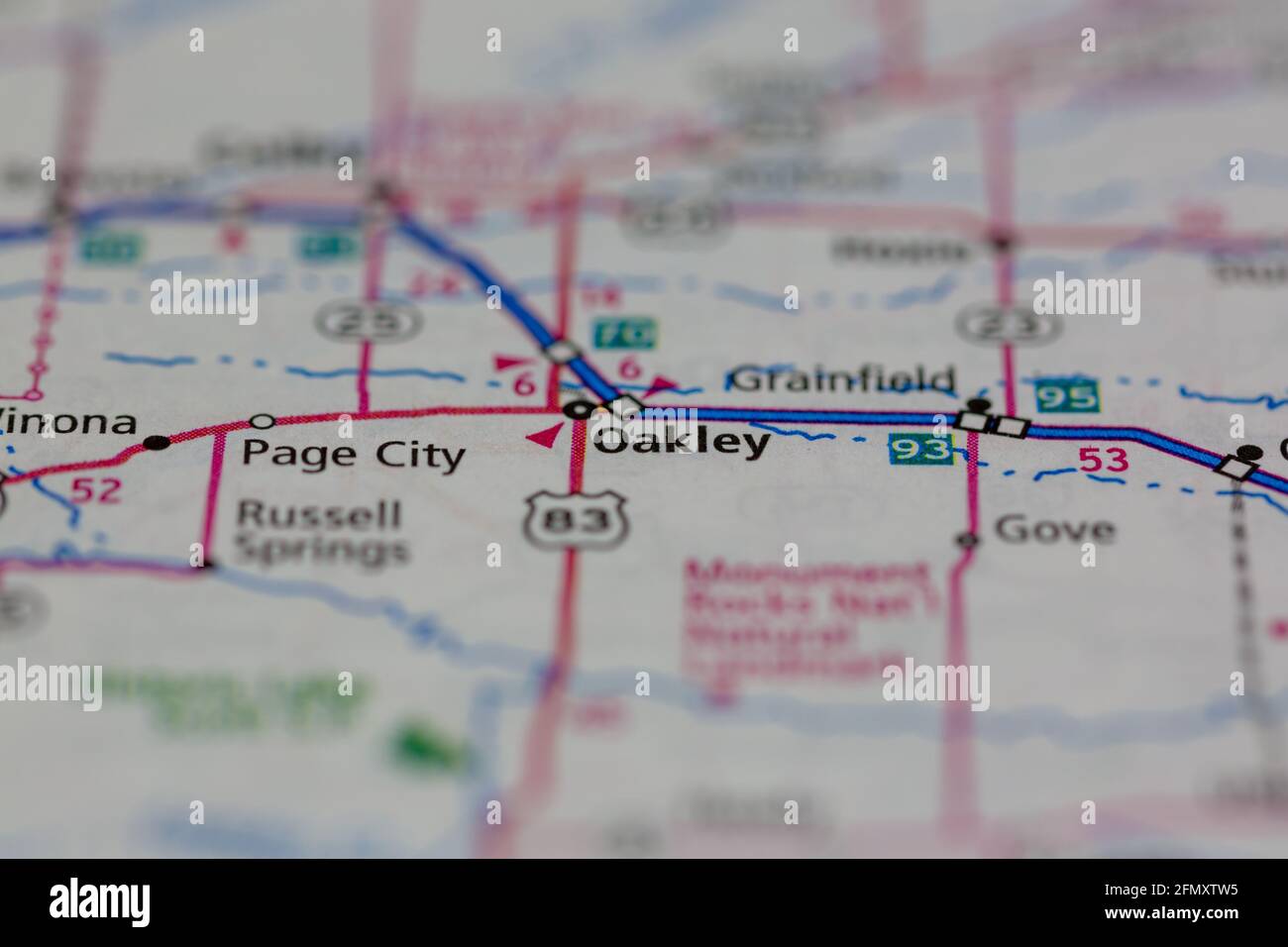 Oakley kansas map hi-res stock photography and images - Alamy