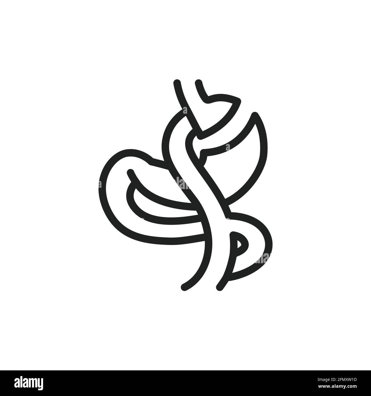 Gastric bypass Roux-en-Y line icon. Isolated vector element. Stock Vector