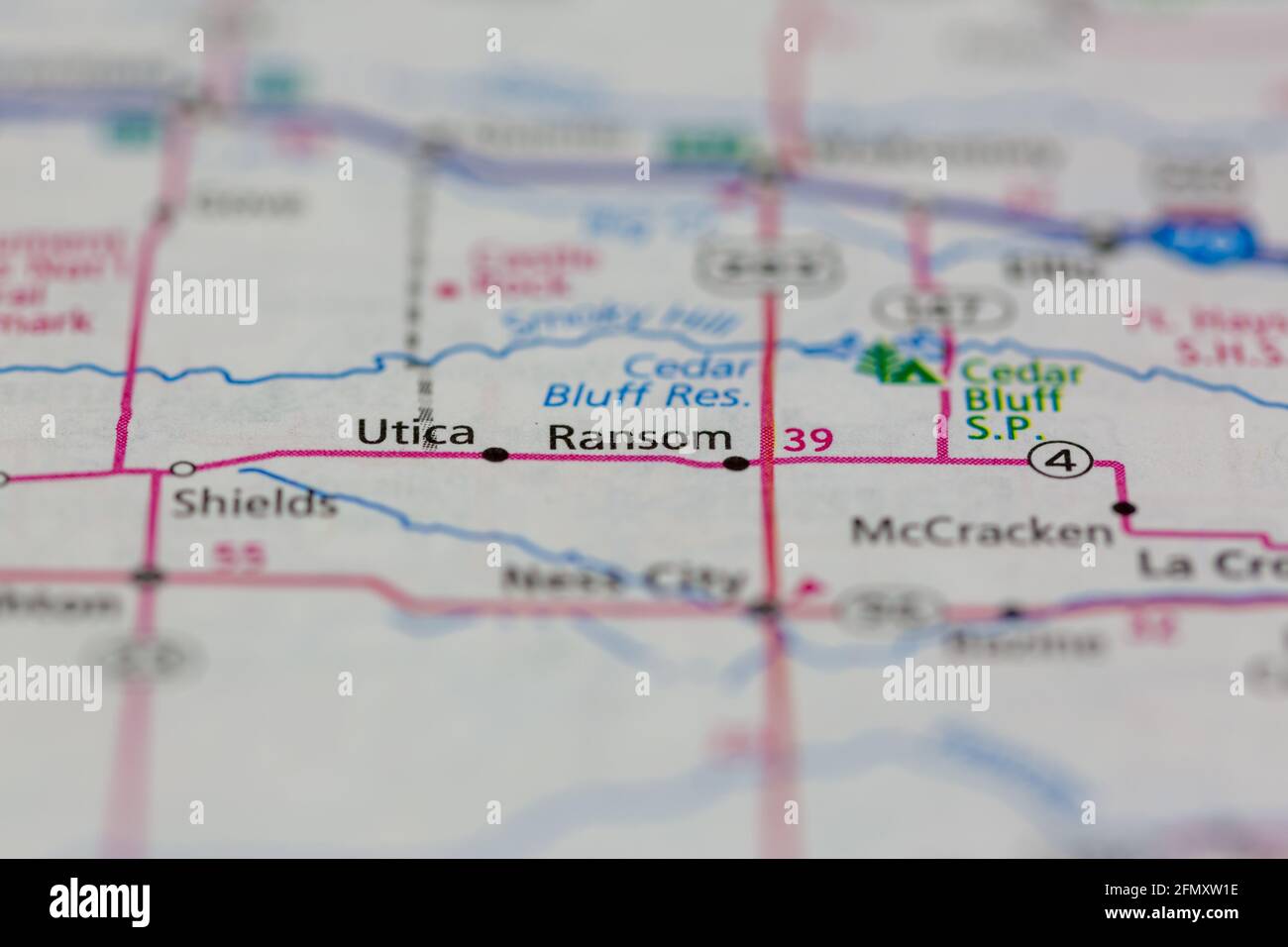 Ransom Kansas USA shown on a Geography map or Road Map Stock Photo Alamy