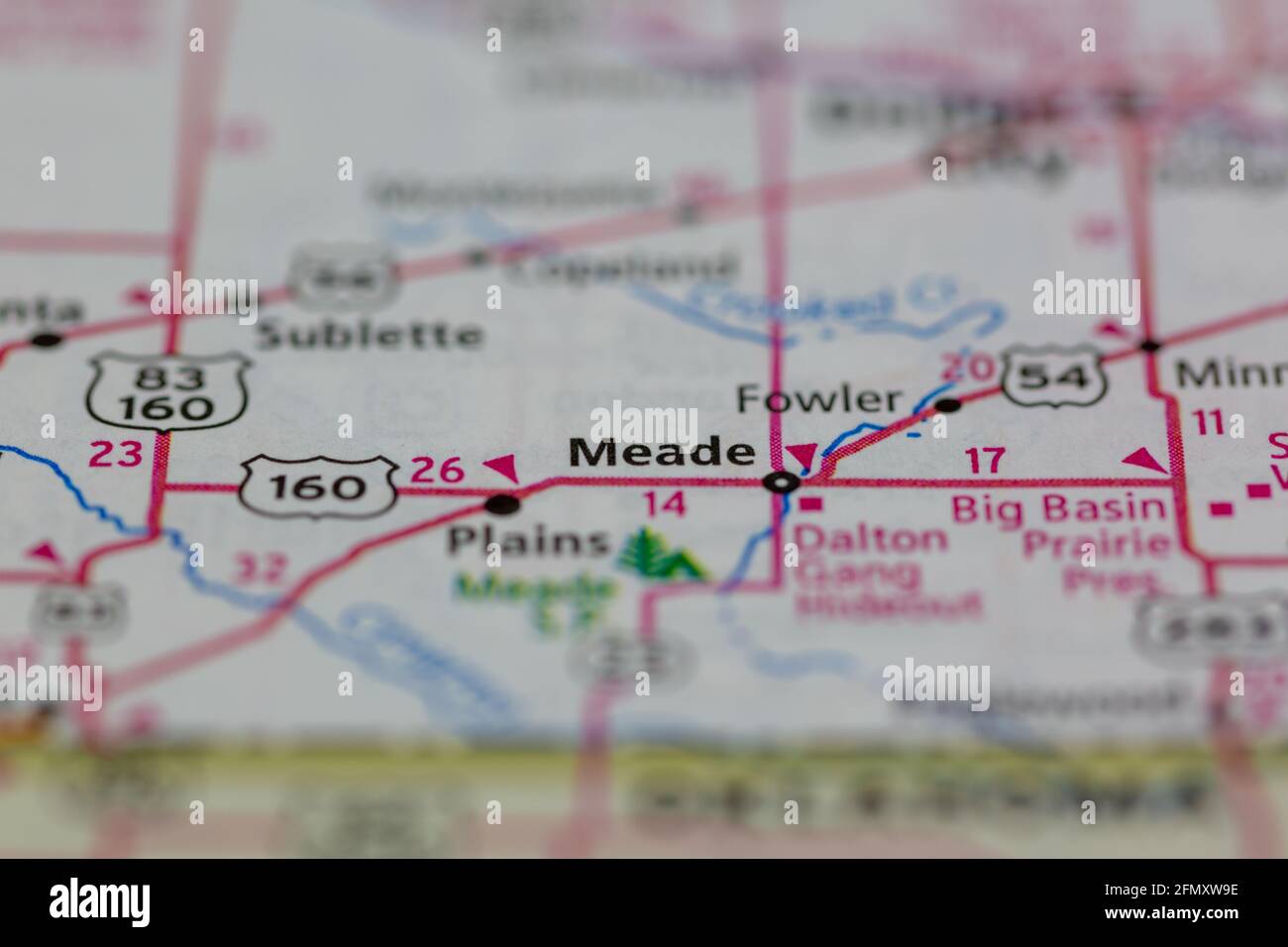 Map of meade kansas hires stock photography and images Alamy