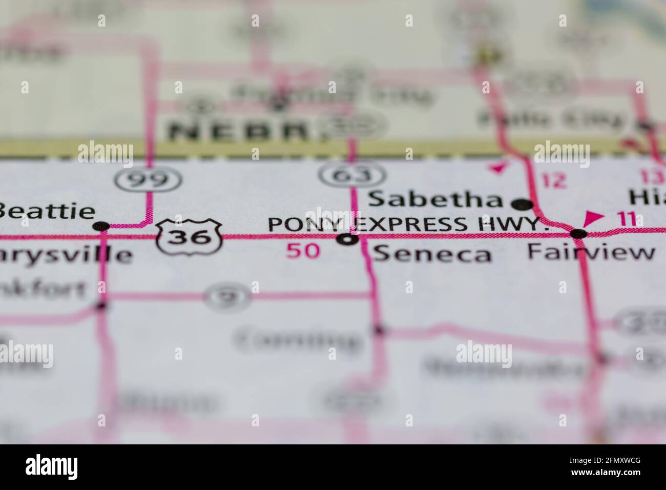 Highway 36 Kansas Map Pony Express Highway Kansas Usa Shown On A Geography Map Or Road Map Stock  Photo - Alamy