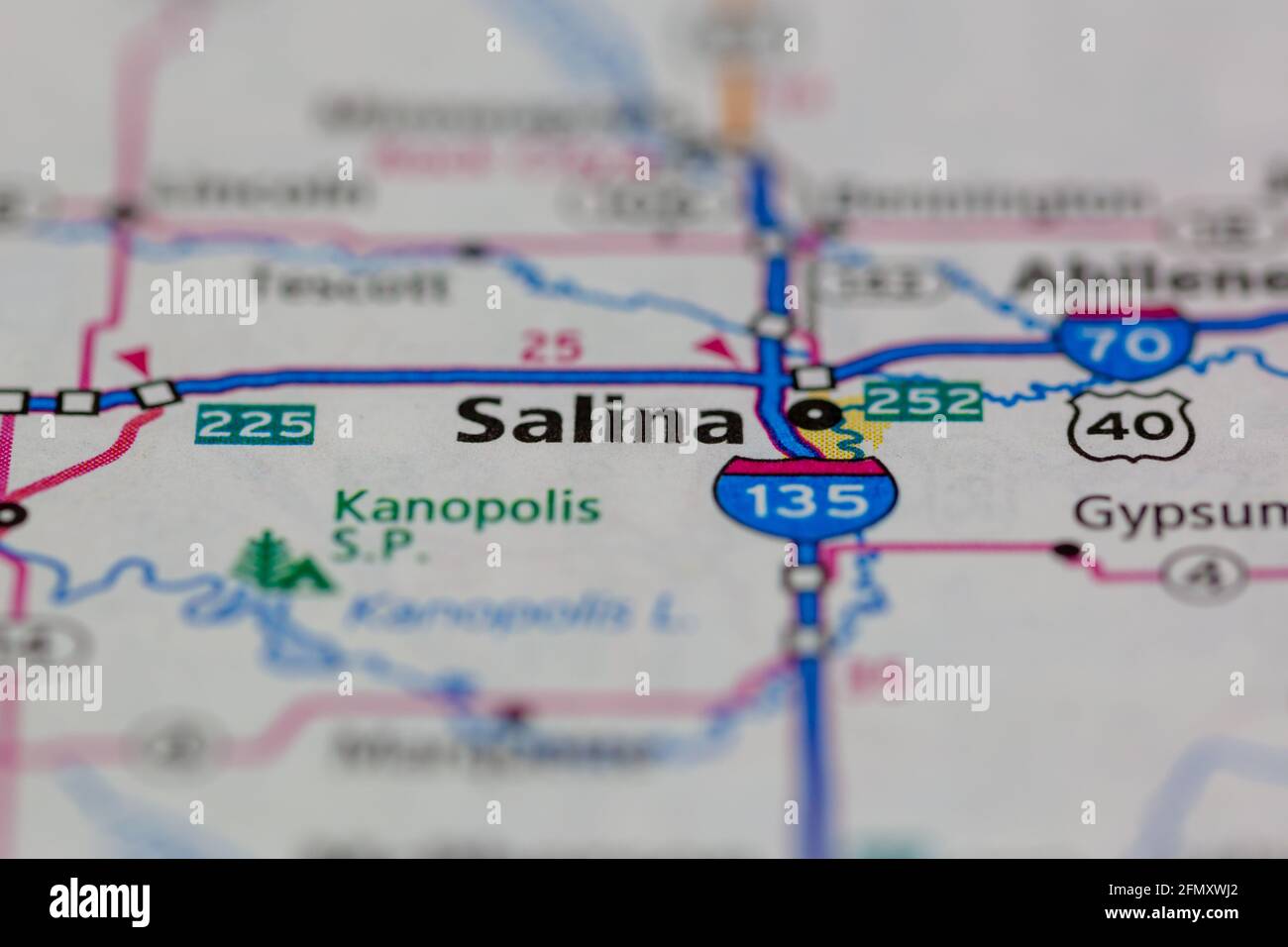 Salina kansas on a map hires stock photography and images Alamy