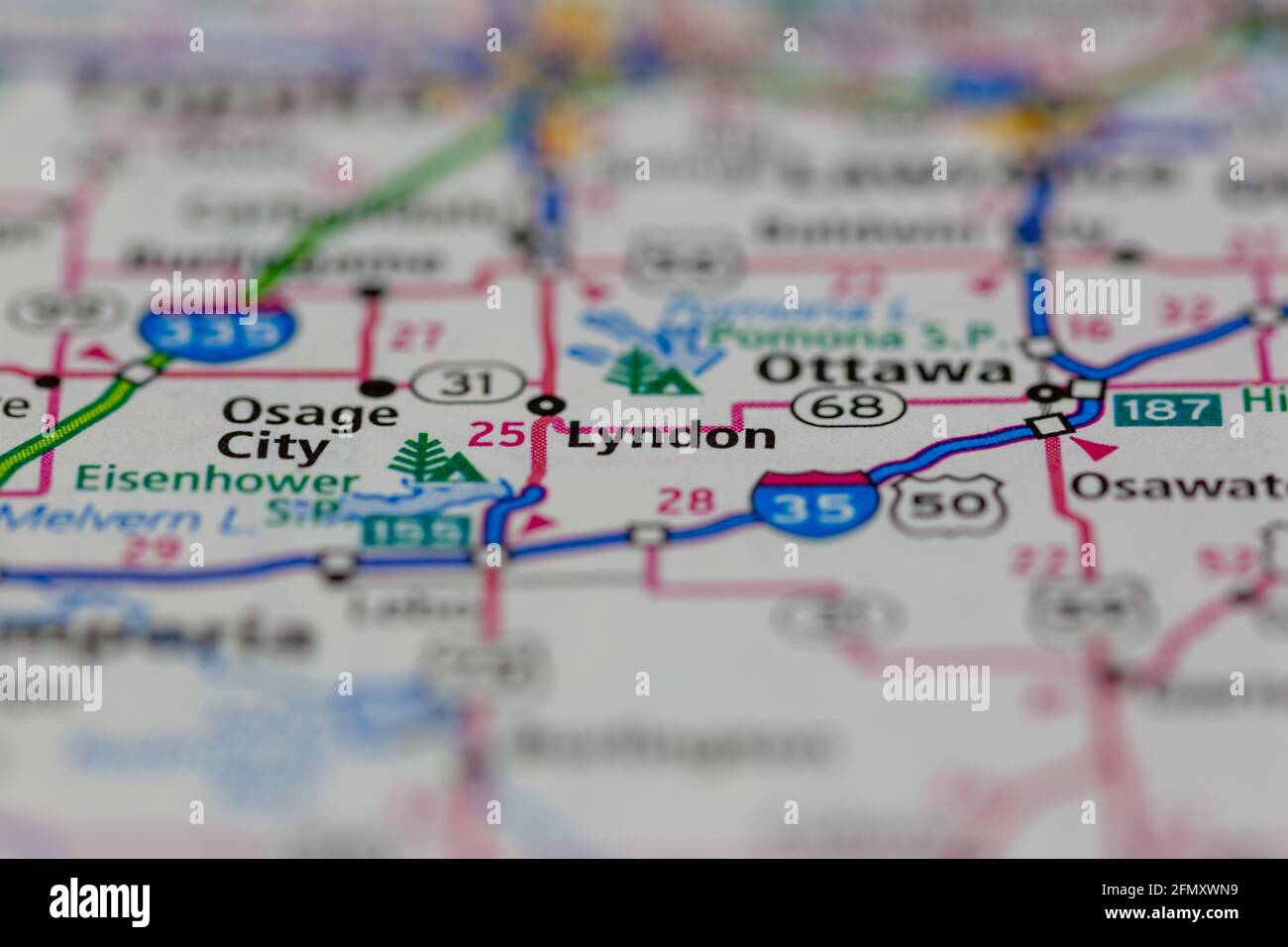 Lyndon kansas map hires stock photography and images Alamy