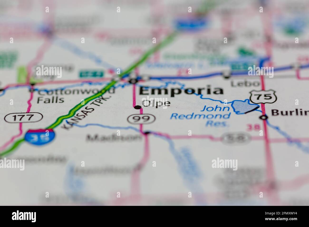 Olpe kansas map hires stock photography and images Alamy