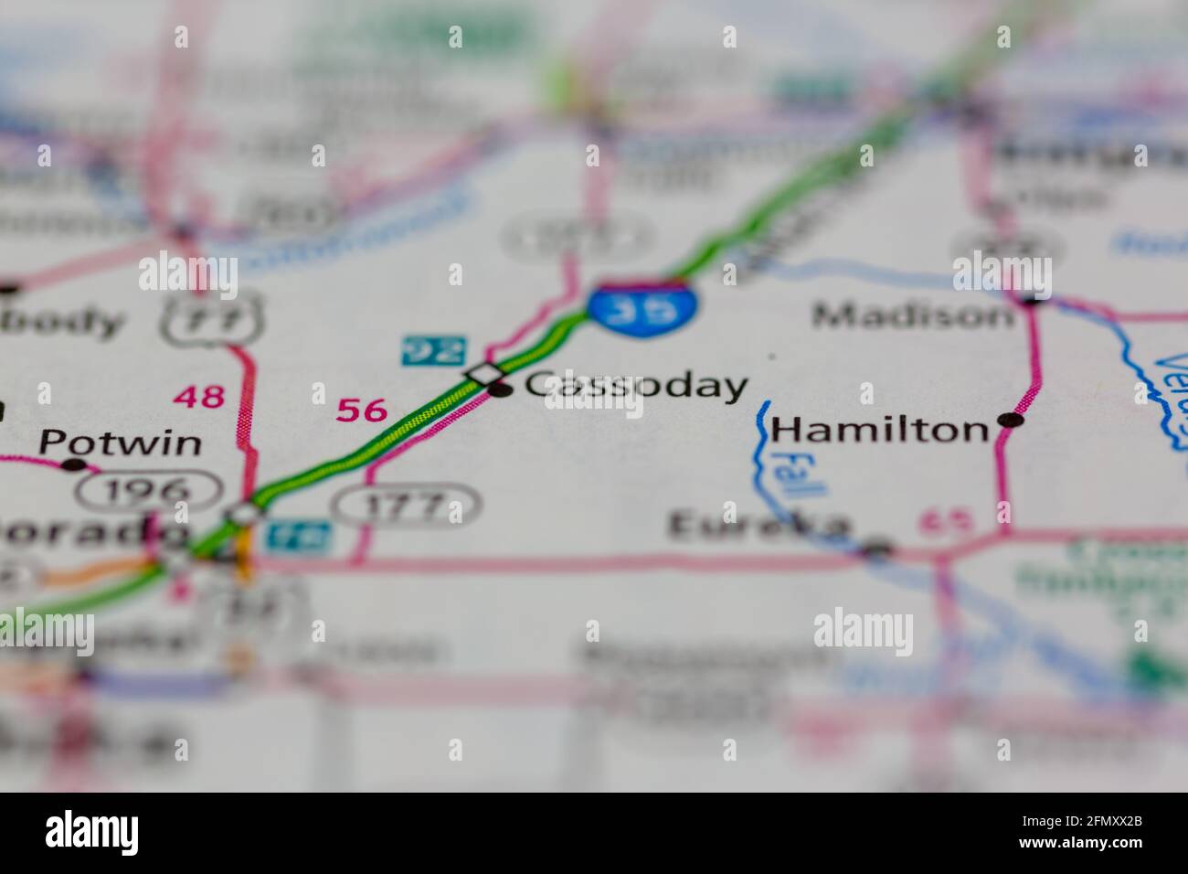 Cassoday kansas map hires stock photography and images Alamy