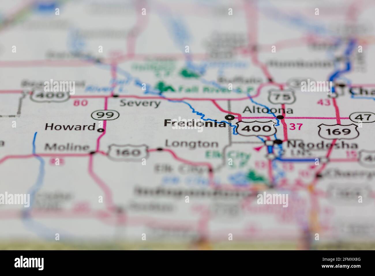 Fredonia on a map hires stock photography and images Alamy