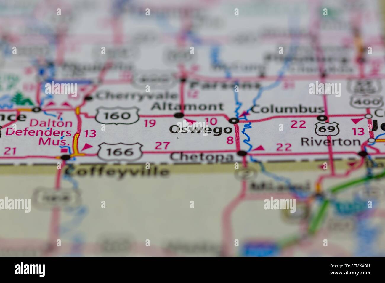 Oswego kansas map hires stock photography and images Alamy