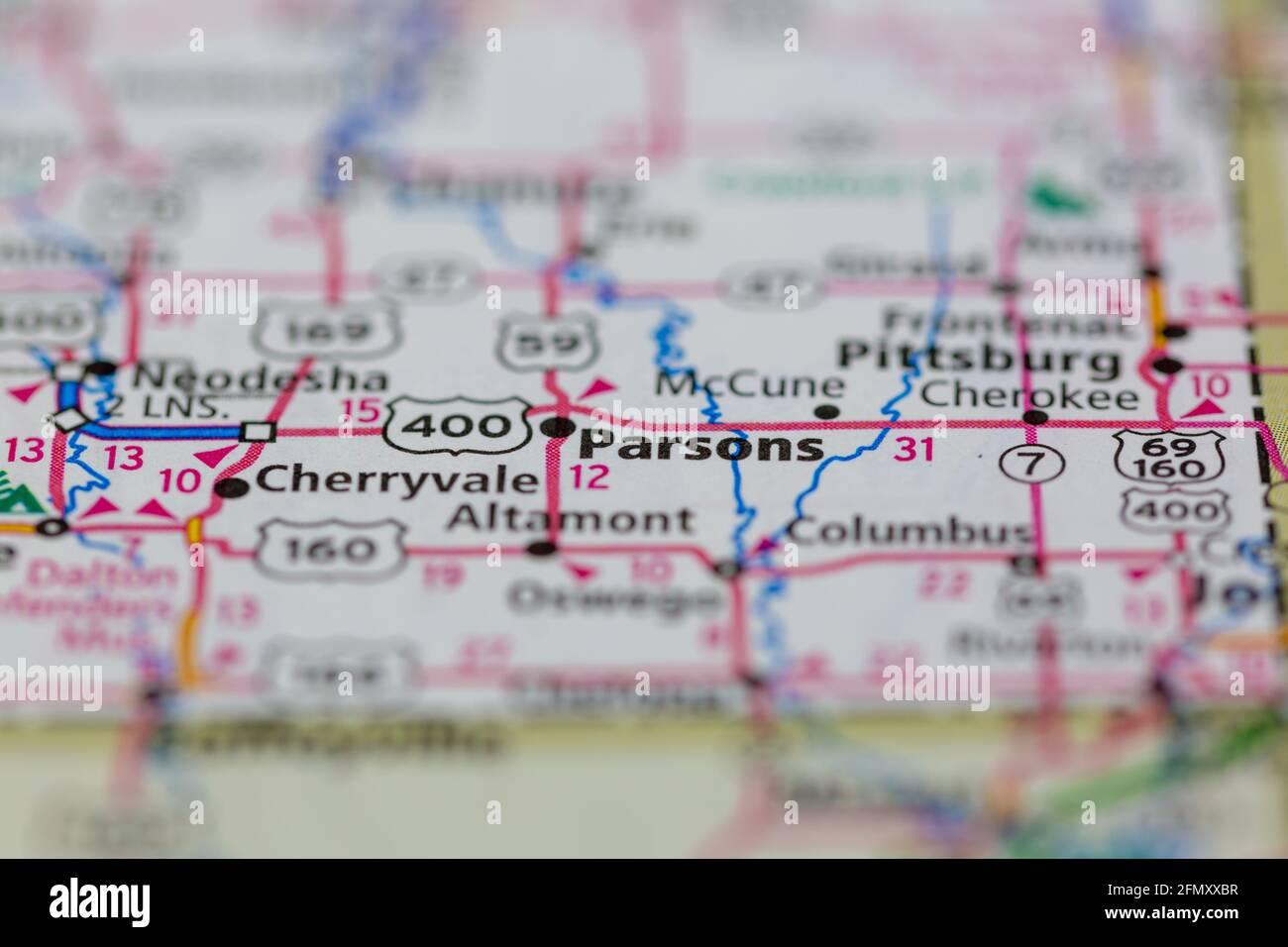 Parsons kansas map hires stock photography and images Alamy