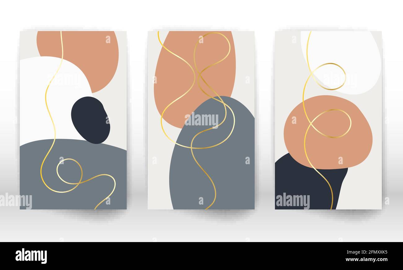 Modern abstract painting. Set of geometric shapes. Abstract hand drawn ...
