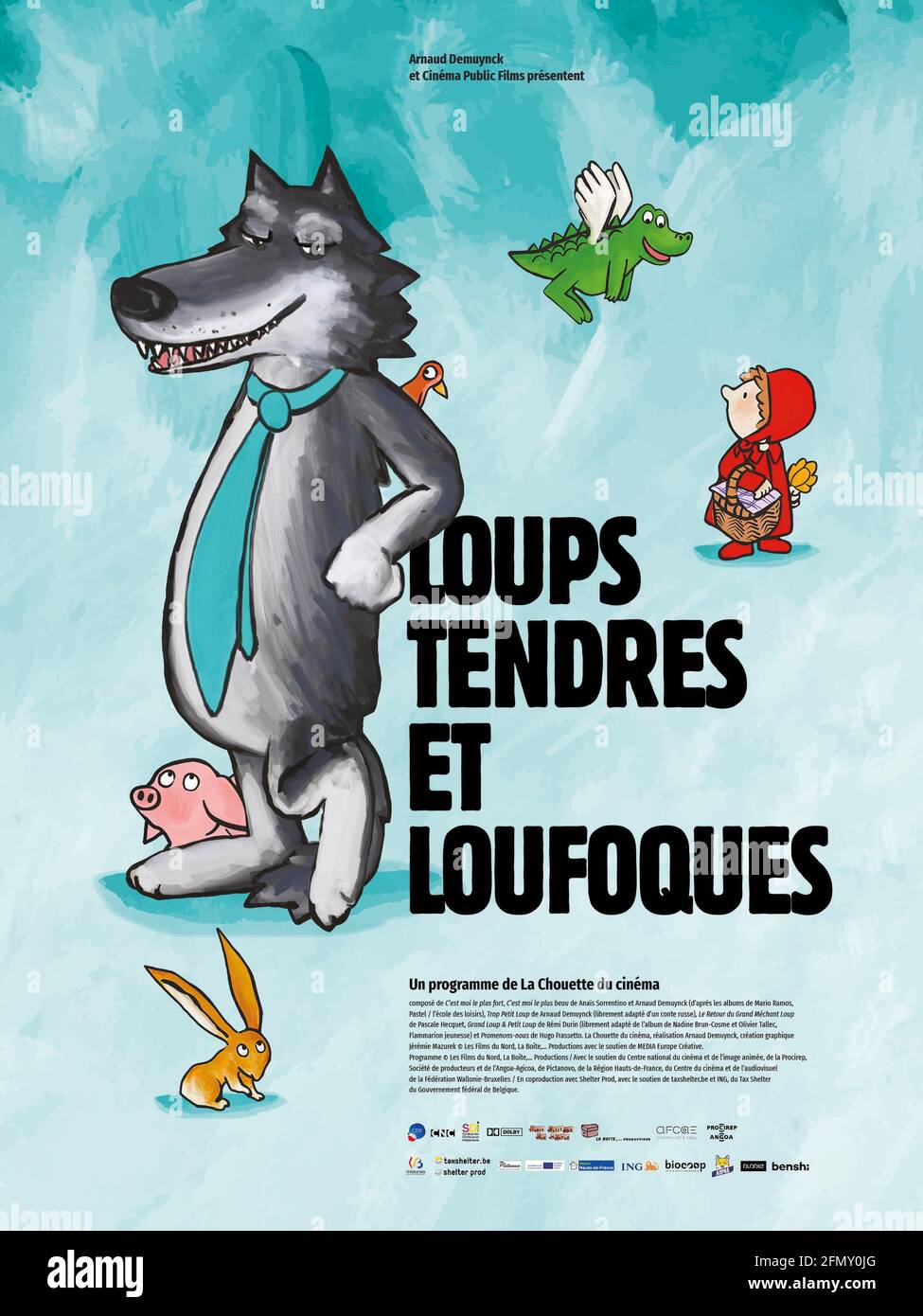 Loups Tendres et Loufoques Year : 2019 France Director : Arnaud Demuynck, Anaïs Sorrentino, Pascale Hecquet, Remi Durin, Hugo Frassetto Program of 6 short animated films French poster Stock Photo