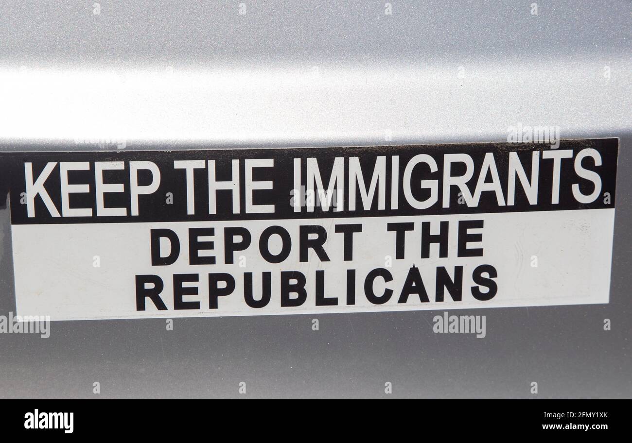 Political Left Car Sticker Stock Photo
