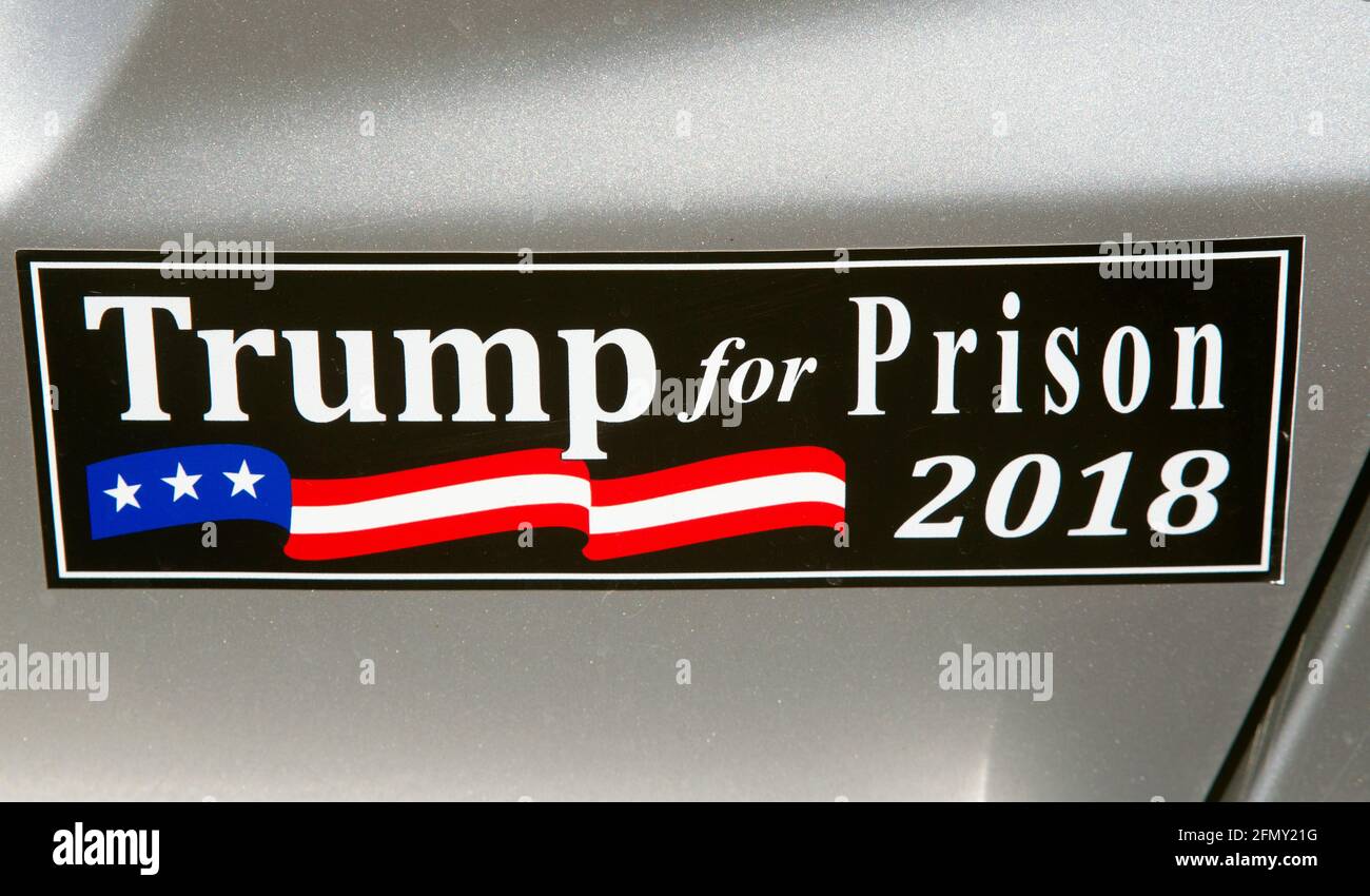 Trump Derangement Car Sticker Stock Photo