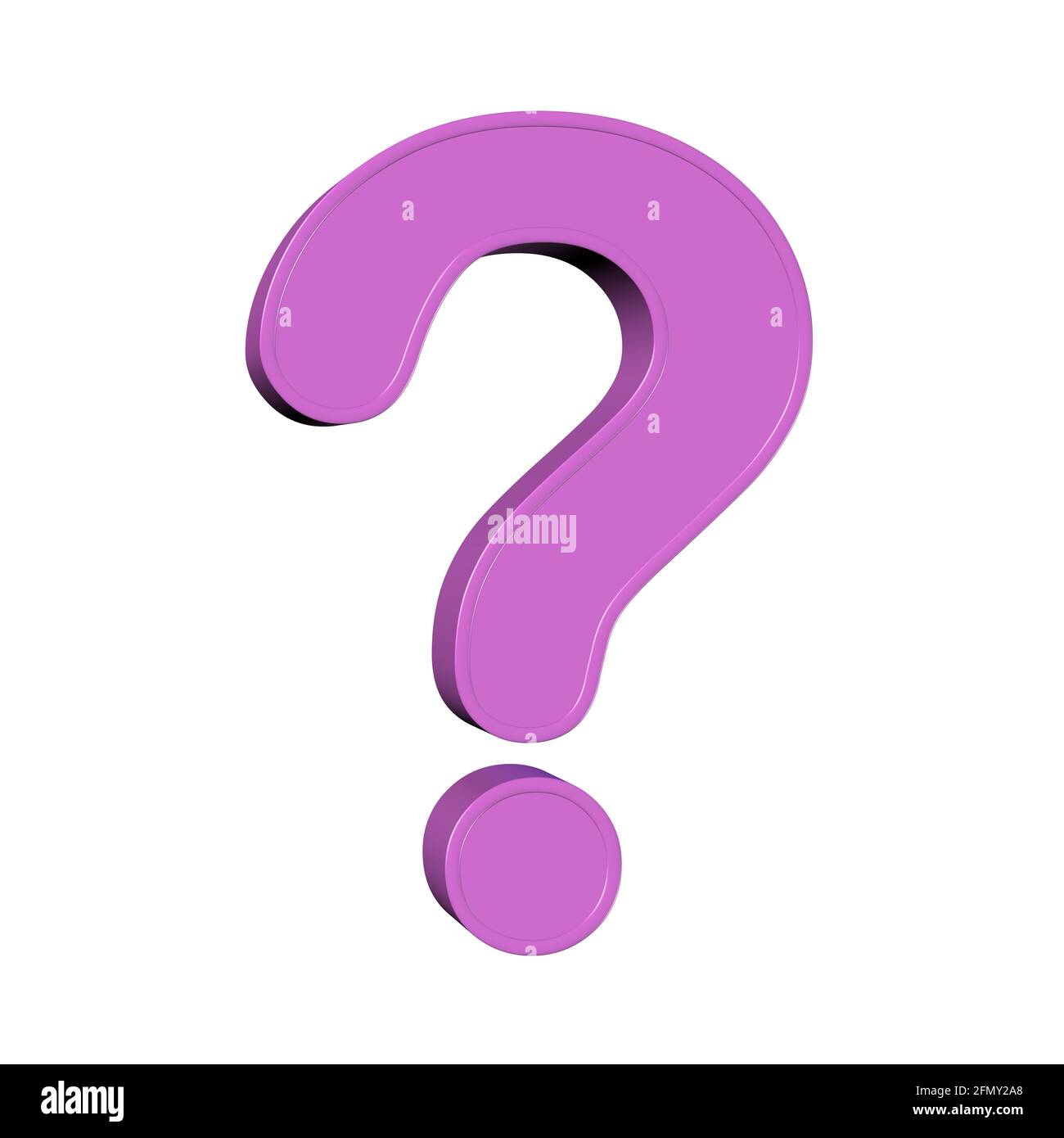 Violet question mark in front of white background Stock Photo Alamy