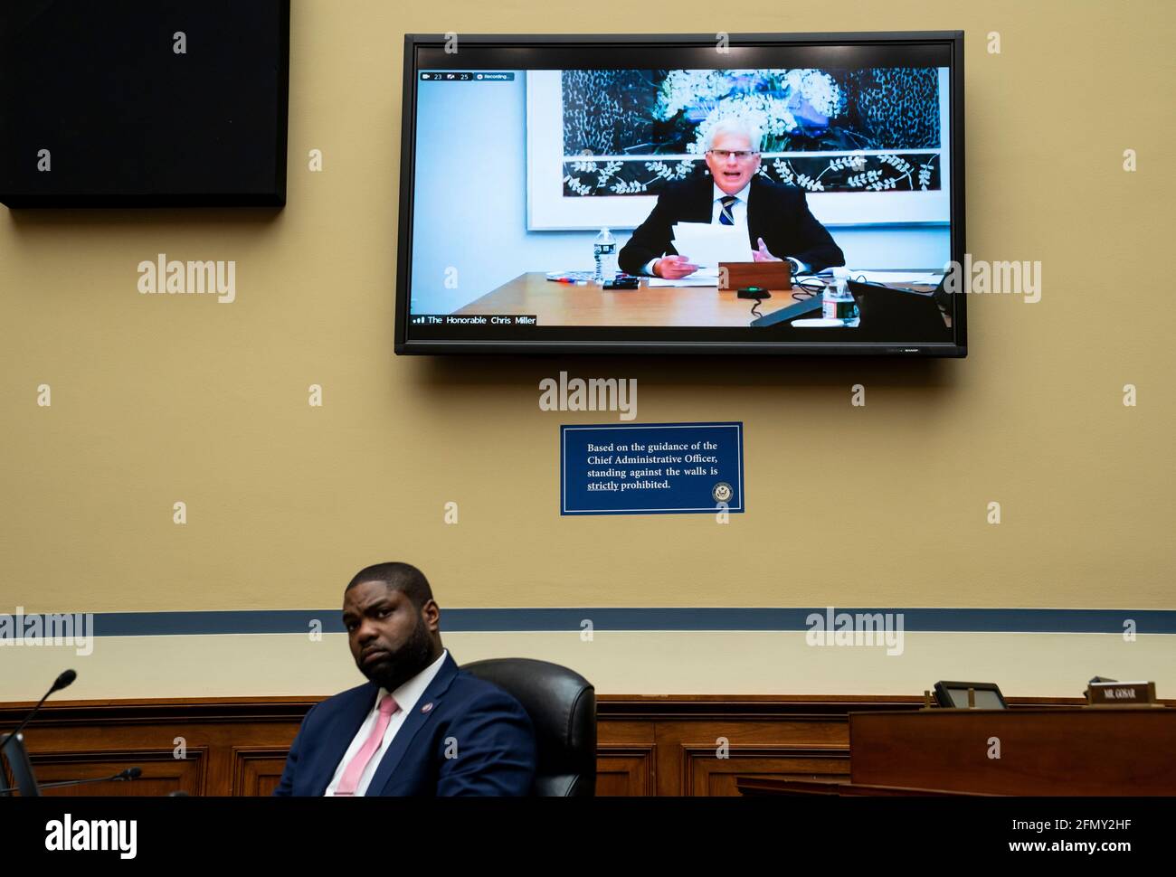 Washington, USA. 12th May, 2021. UNITED STATES - MAY 12: Rep. Byron Donalds, R-Fla., listens as former acting Secretary of Defense Christopher Miller testifies during the House Oversight and Reform Committee hearing on “The Capitol Insurrection: Unexplained Delays and Unanswered Questions” on Wednesday, May 12, 2021. (Photo by Bill Clark/Pool/Sipa USA) Credit: Sipa USA/Alamy Live News Stock Photo