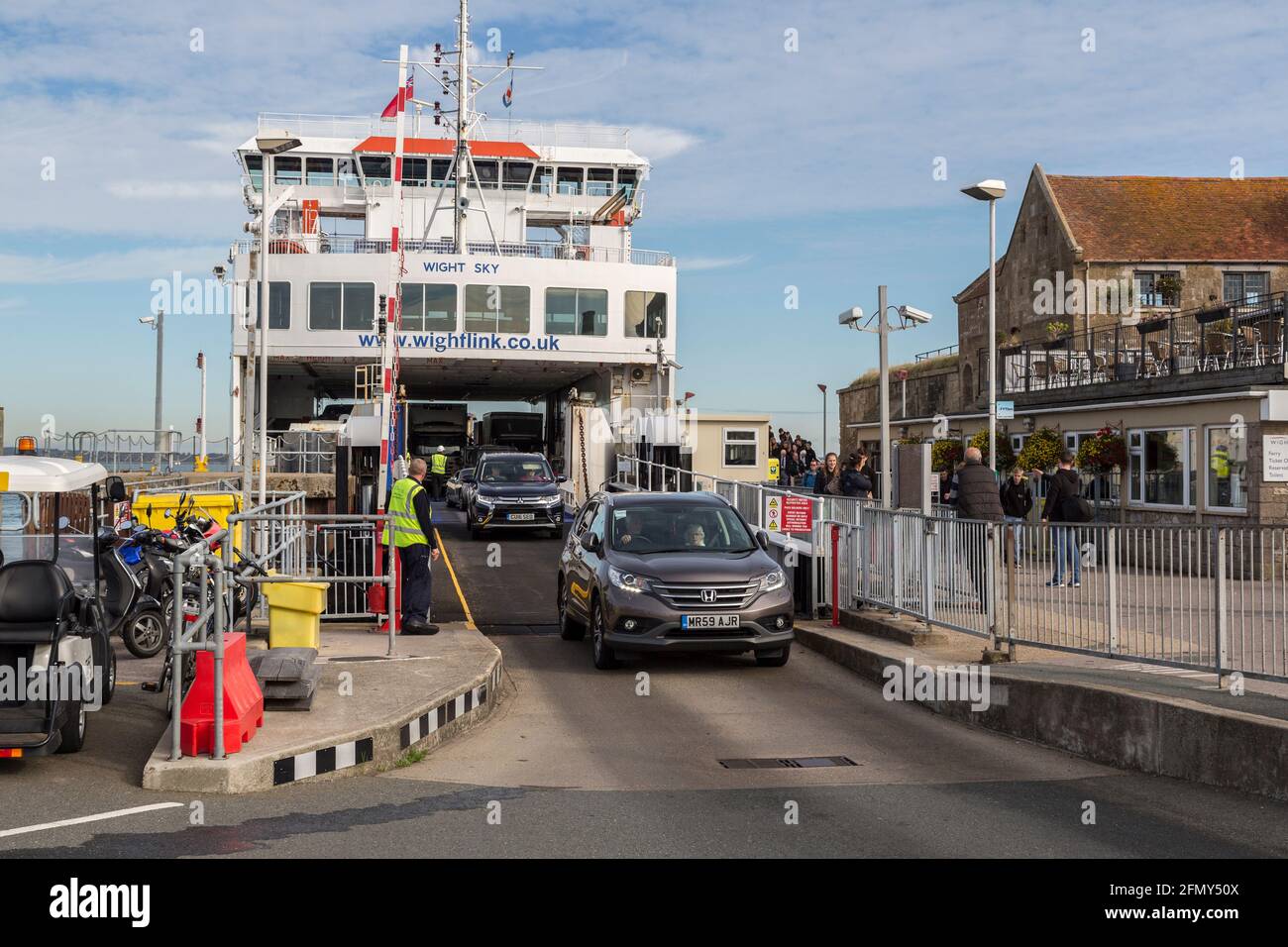 Wightlink ferry, Yarmouth, Isle of Wight, UK Stock Photo