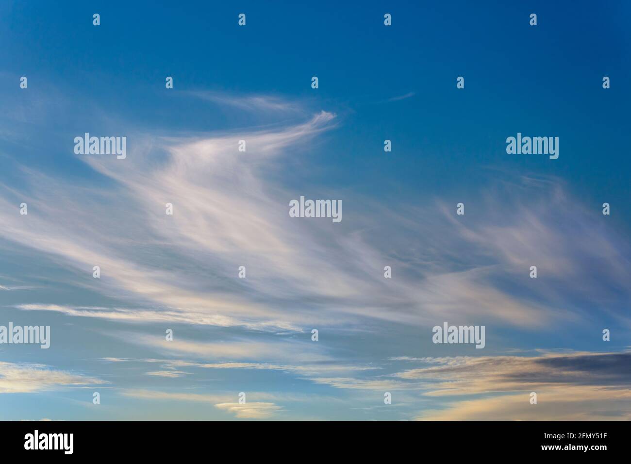 Wispy clouds, Wales, UK Stock Photo
