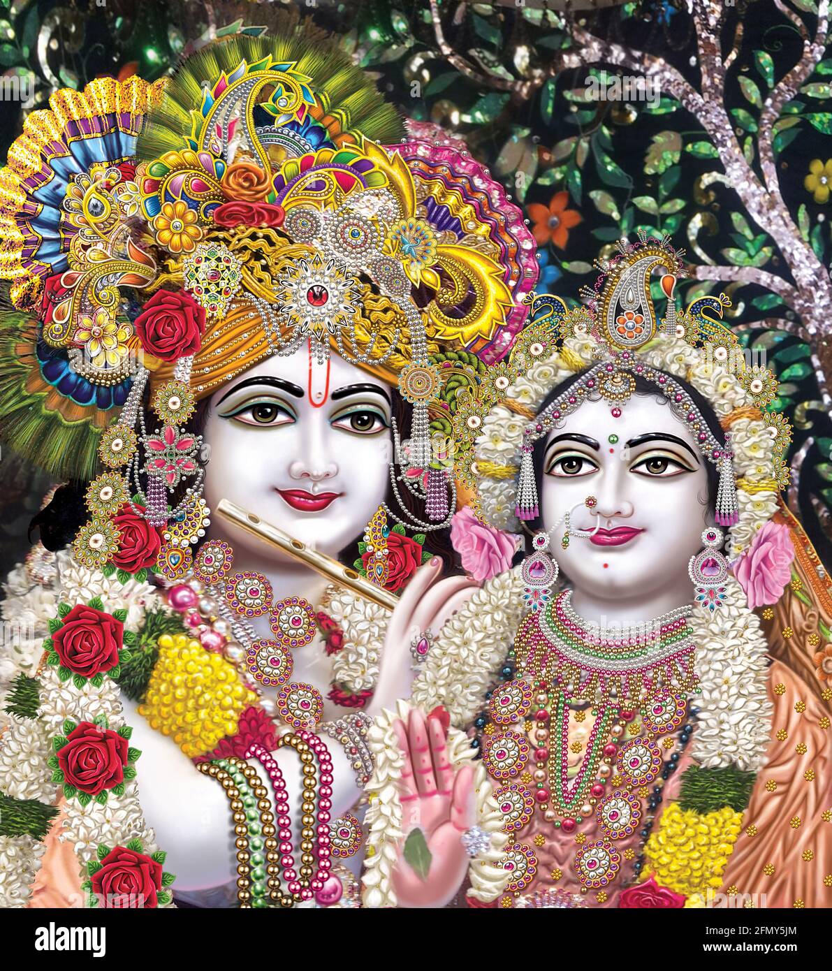 Indian God Radhakrishna, Lord Krishna, Indian Mythological Images Stock  Photo - Alamy